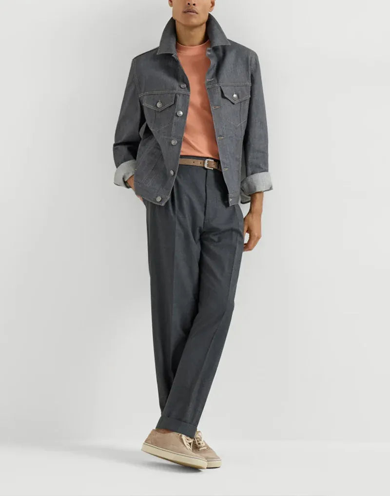 Brunello Cucinelli Orange Cotton Logo Jersey T-Shirt