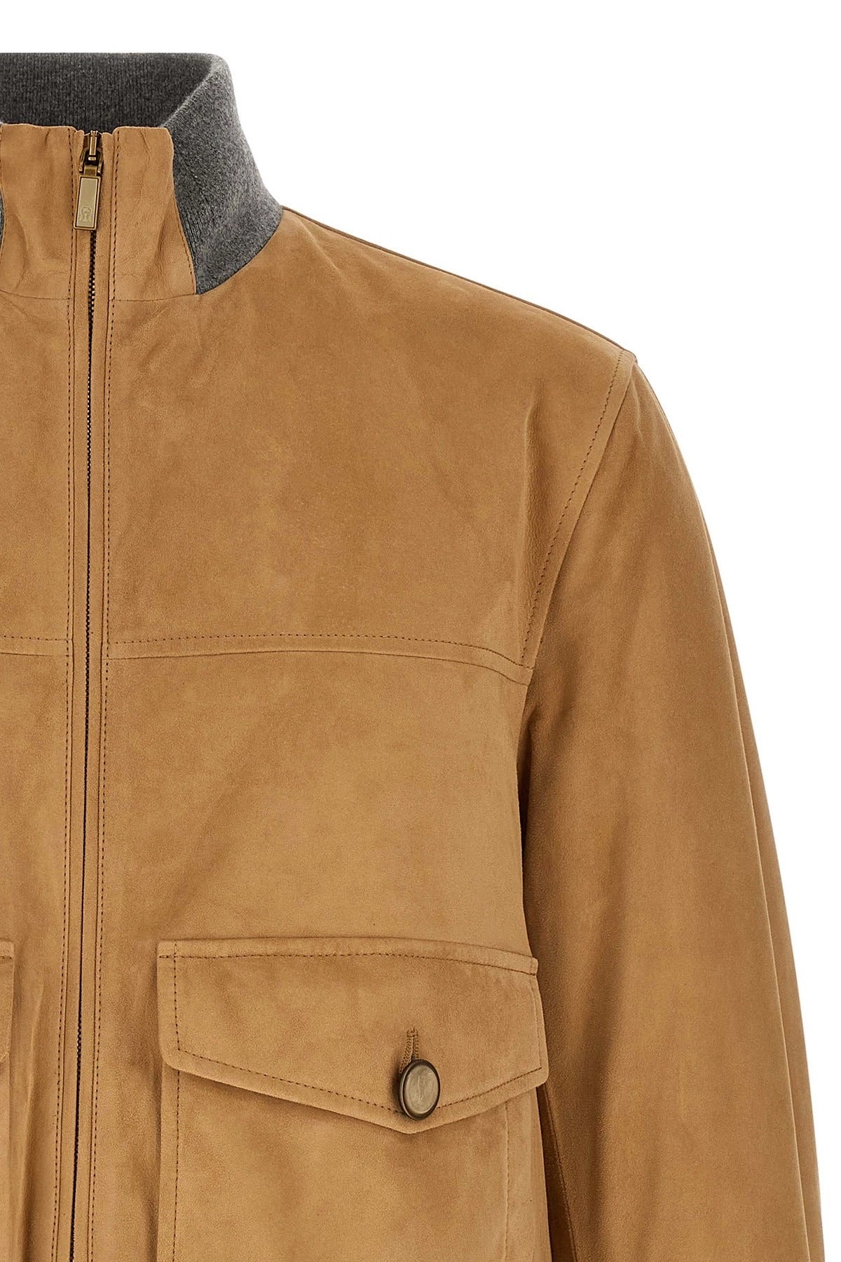 Brunello Cucinelli Padded Suede Bomber Jacket
