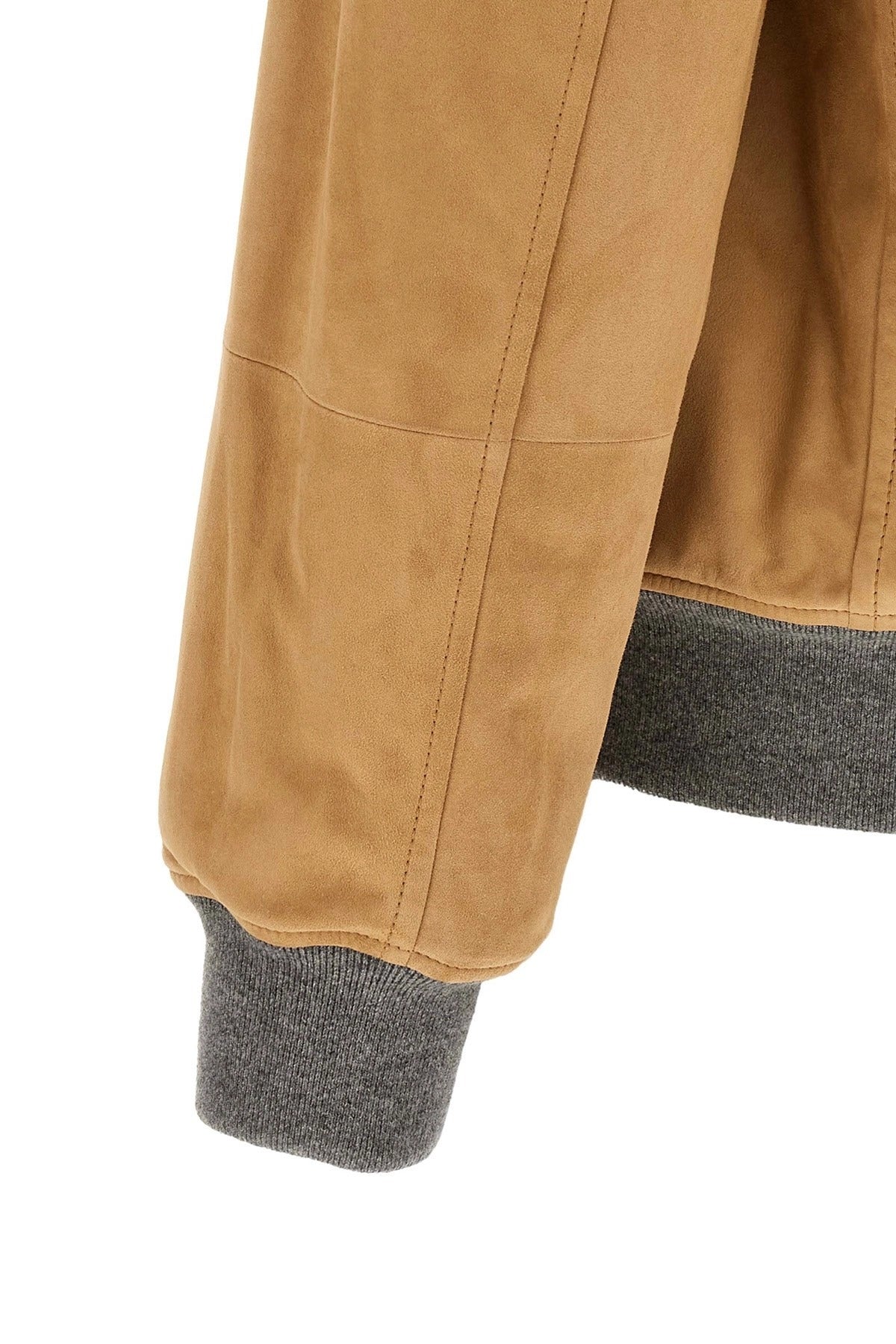 Brunello Cucinelli Padded Suede Bomber Jacket