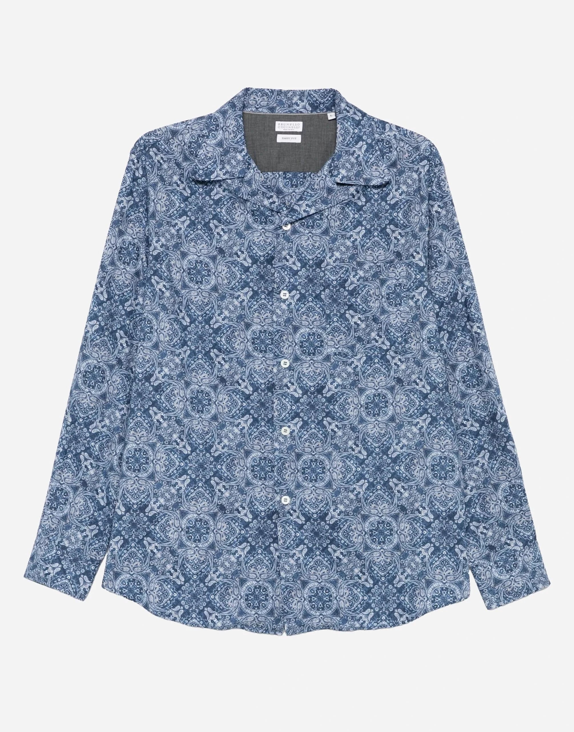 Brunello Cucinelli Paisley-Print Cotton Twill Shirt