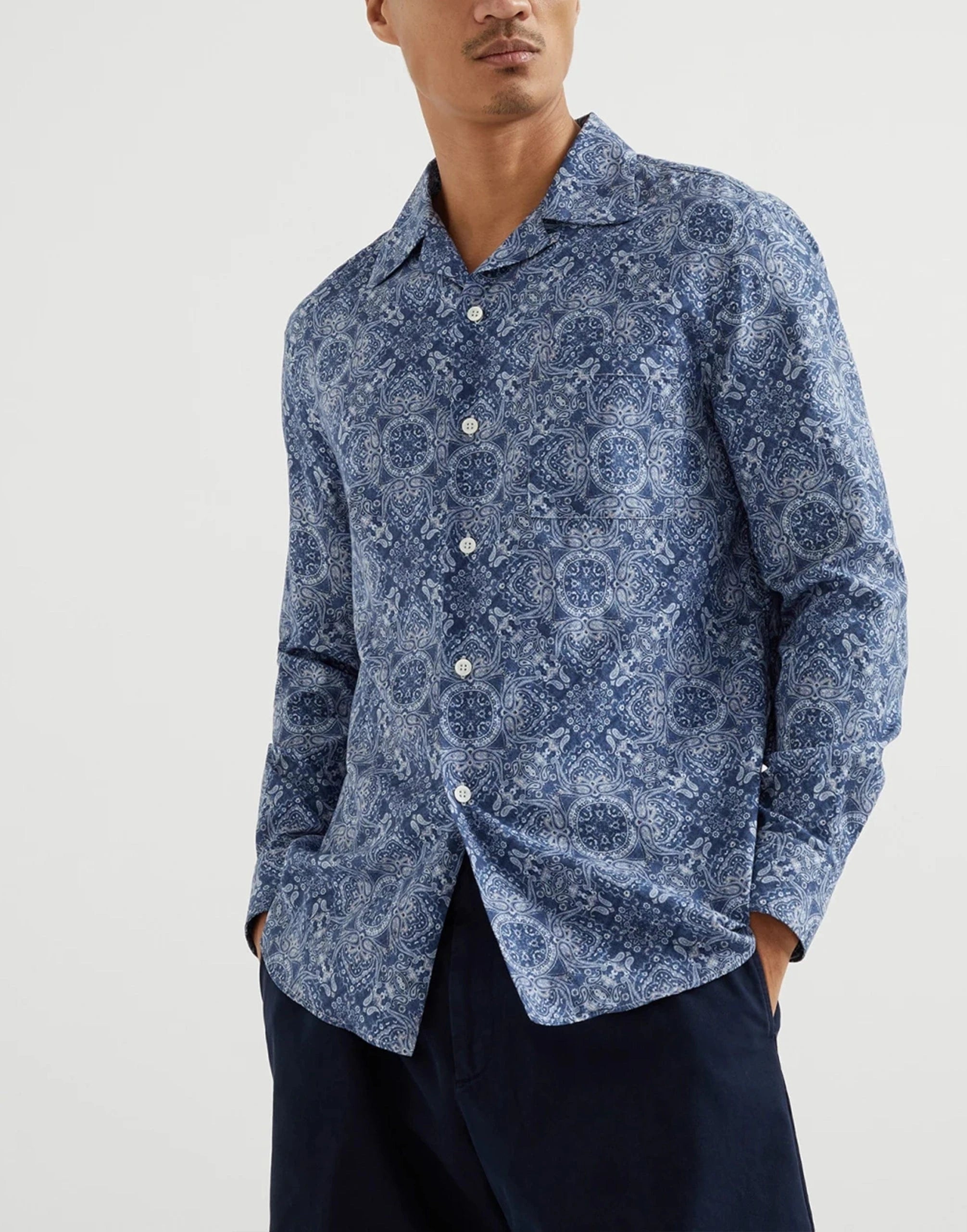 Brunello Cucinelli Paisley-Print Cotton Twill Shirt