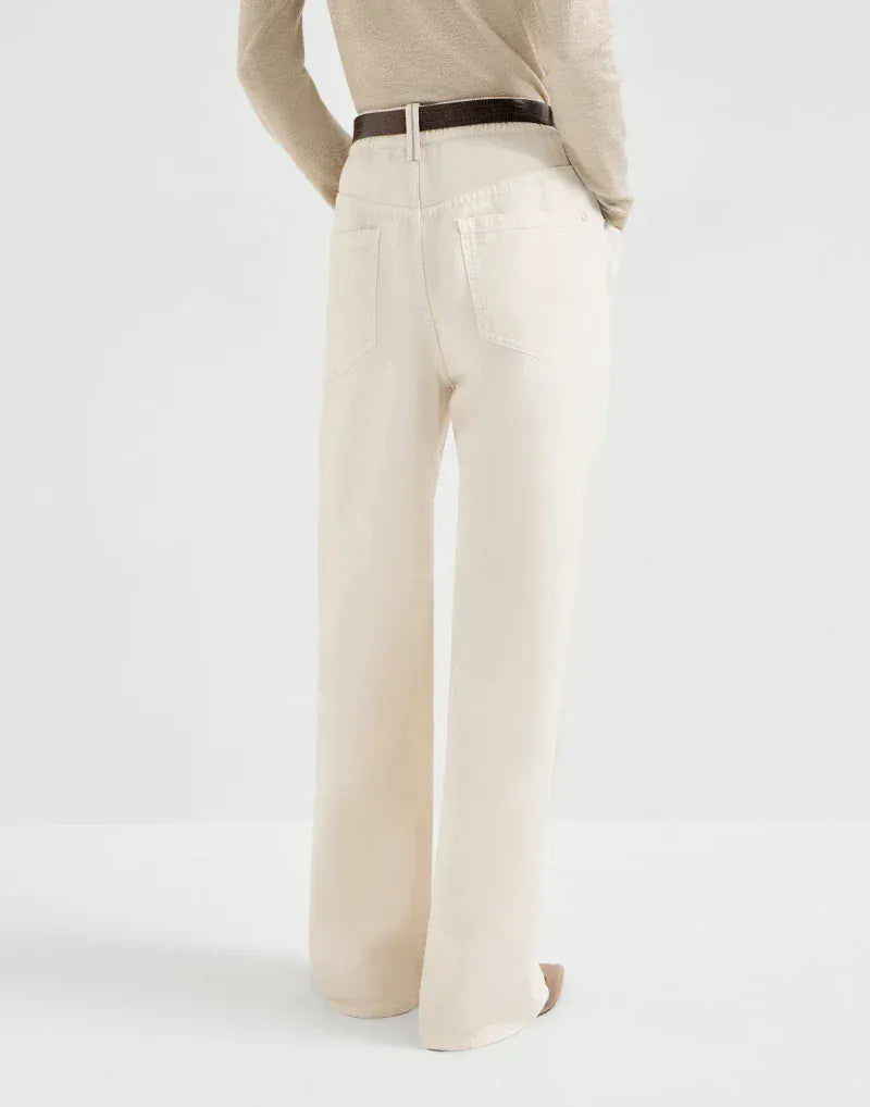 Brunello Cucinelli Panama Garment-Dyed Monili Trousers