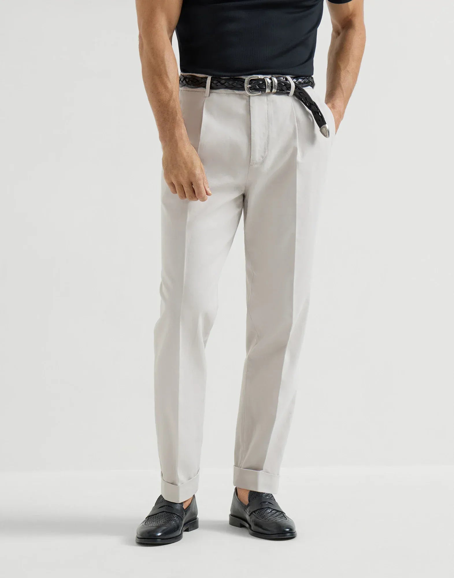 Brunello Cucinelli Panama Garment-Dyed Trousers