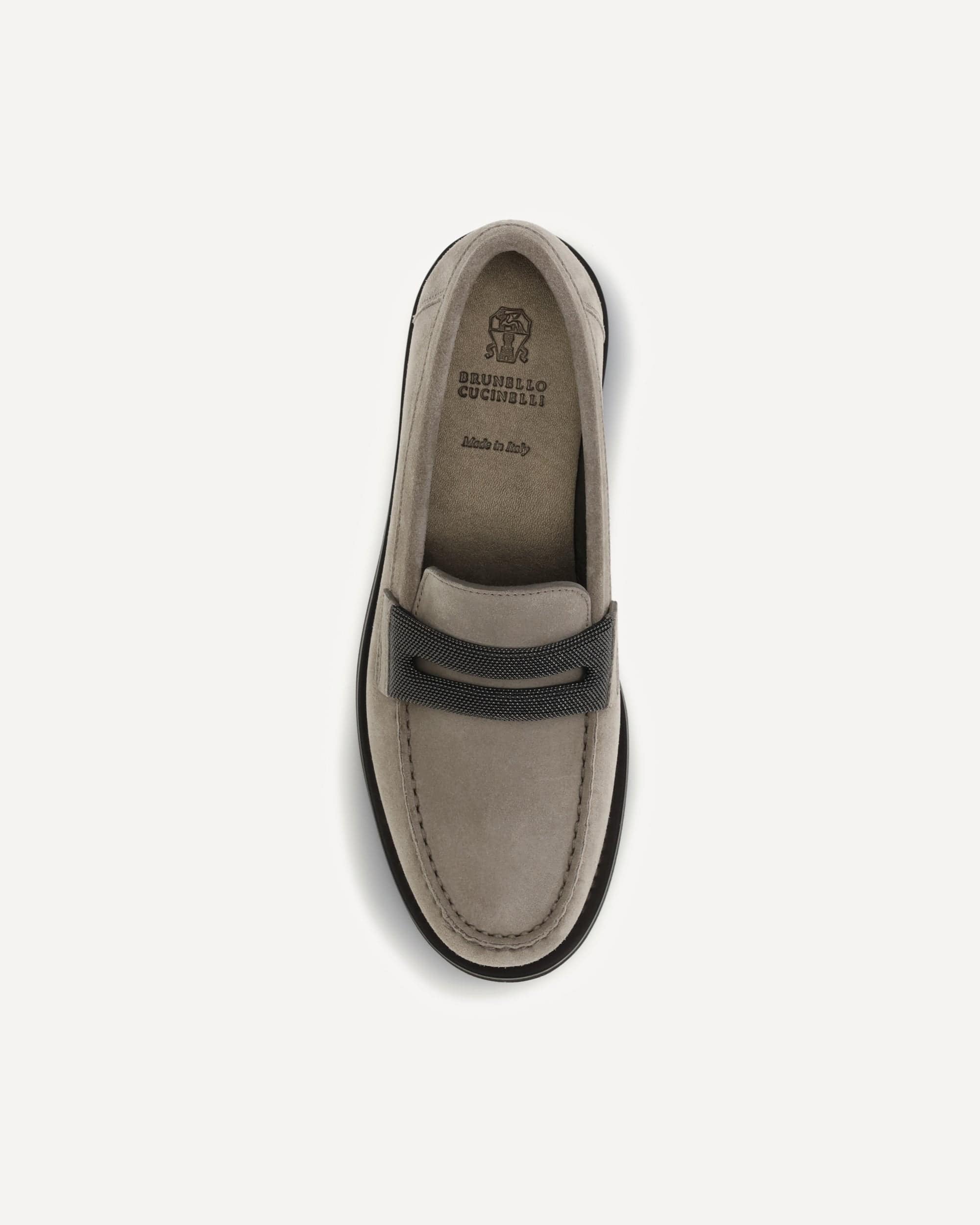 Brunello Cucinelli Penny Loafers Suede Precious Clamp
