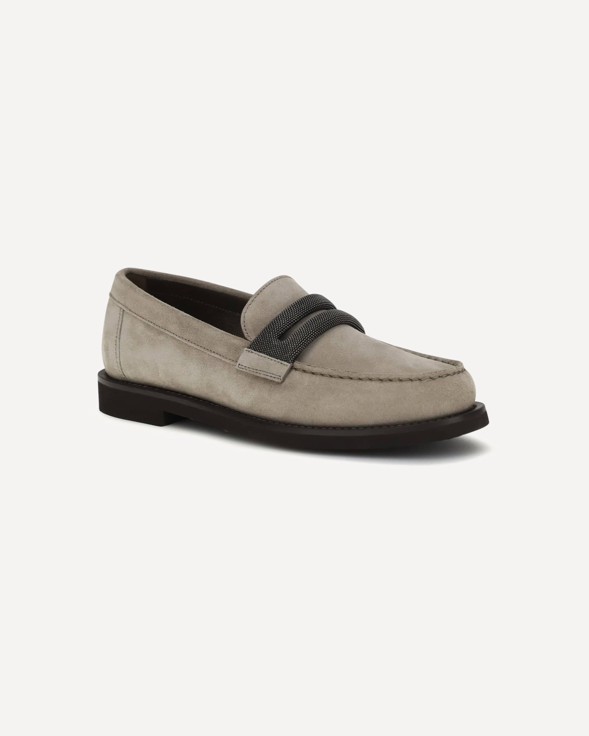 Brunello Cucinelli Penny Loafers Suede Precious Clamp - alternate view