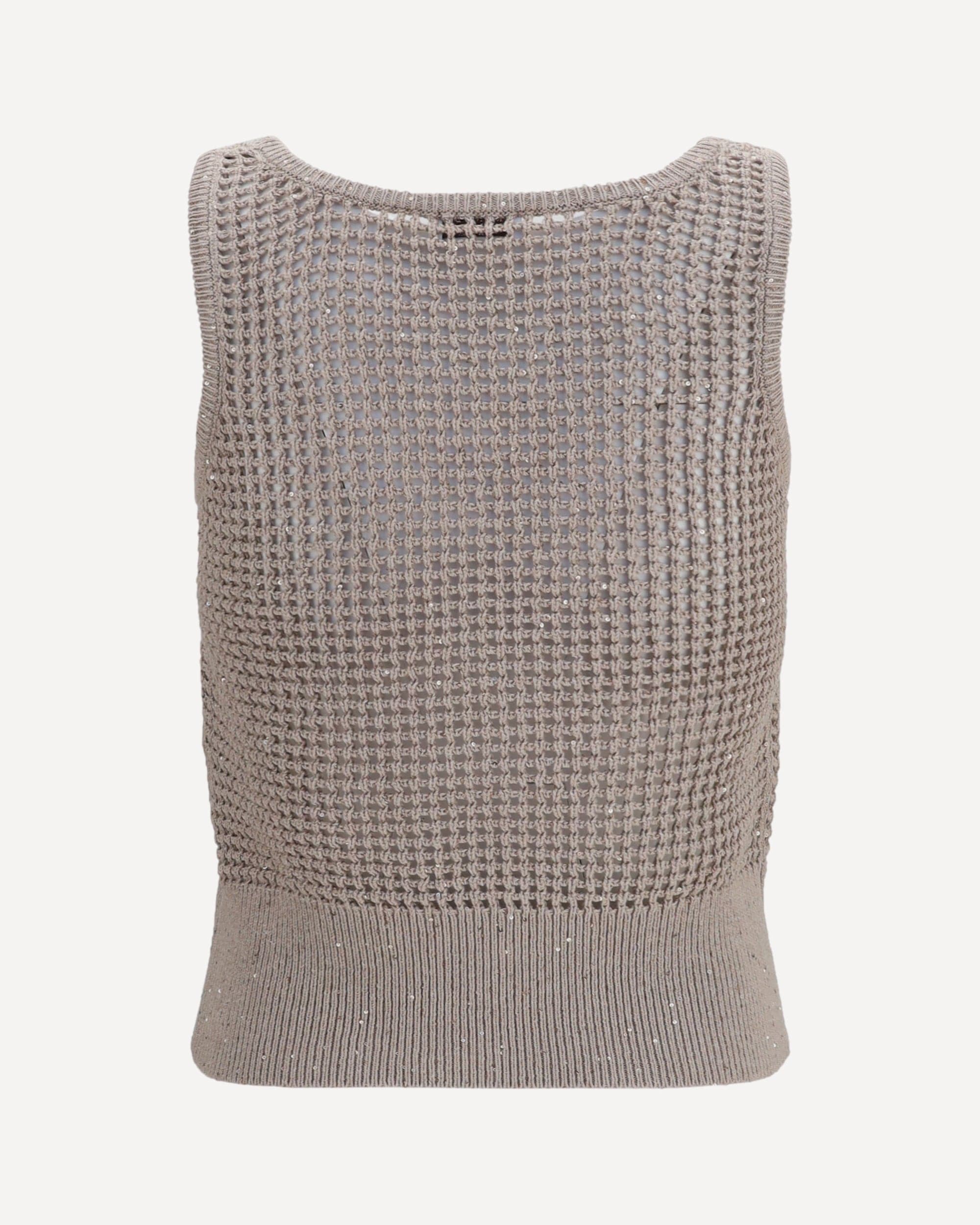 Brunello Cucinelli Perforated Sequin Tank Top - alternate view