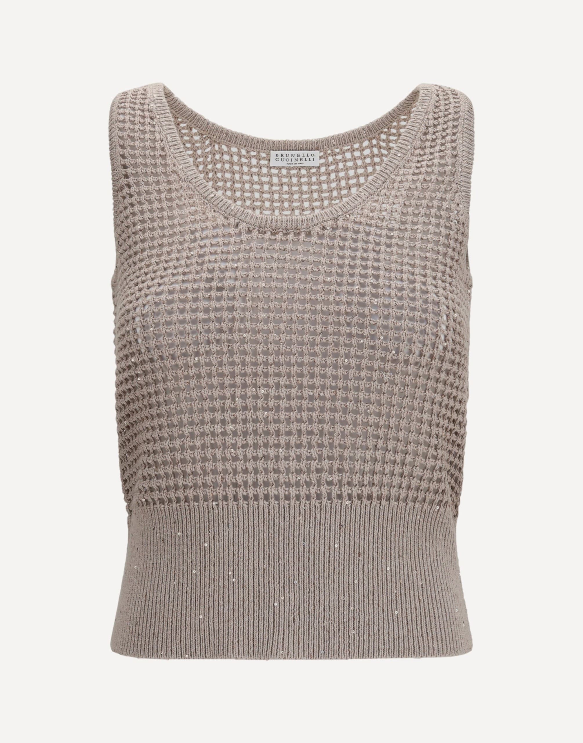 Brunello Cucinelli Brunello Cucinelli Perforated Sequin Tank Top