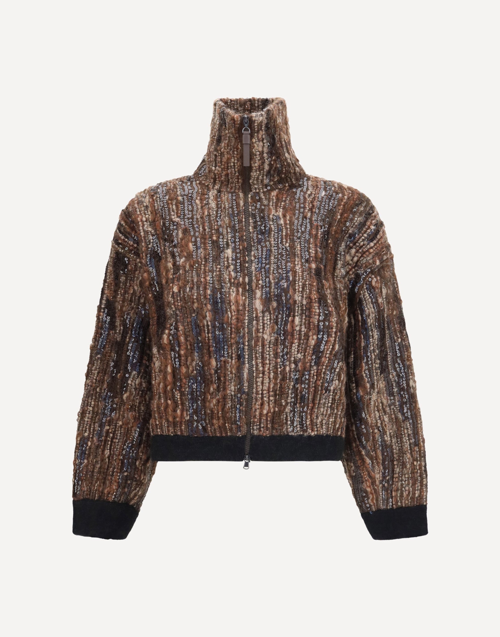 Brunello Cucinelli Perforated Zip Cardigan