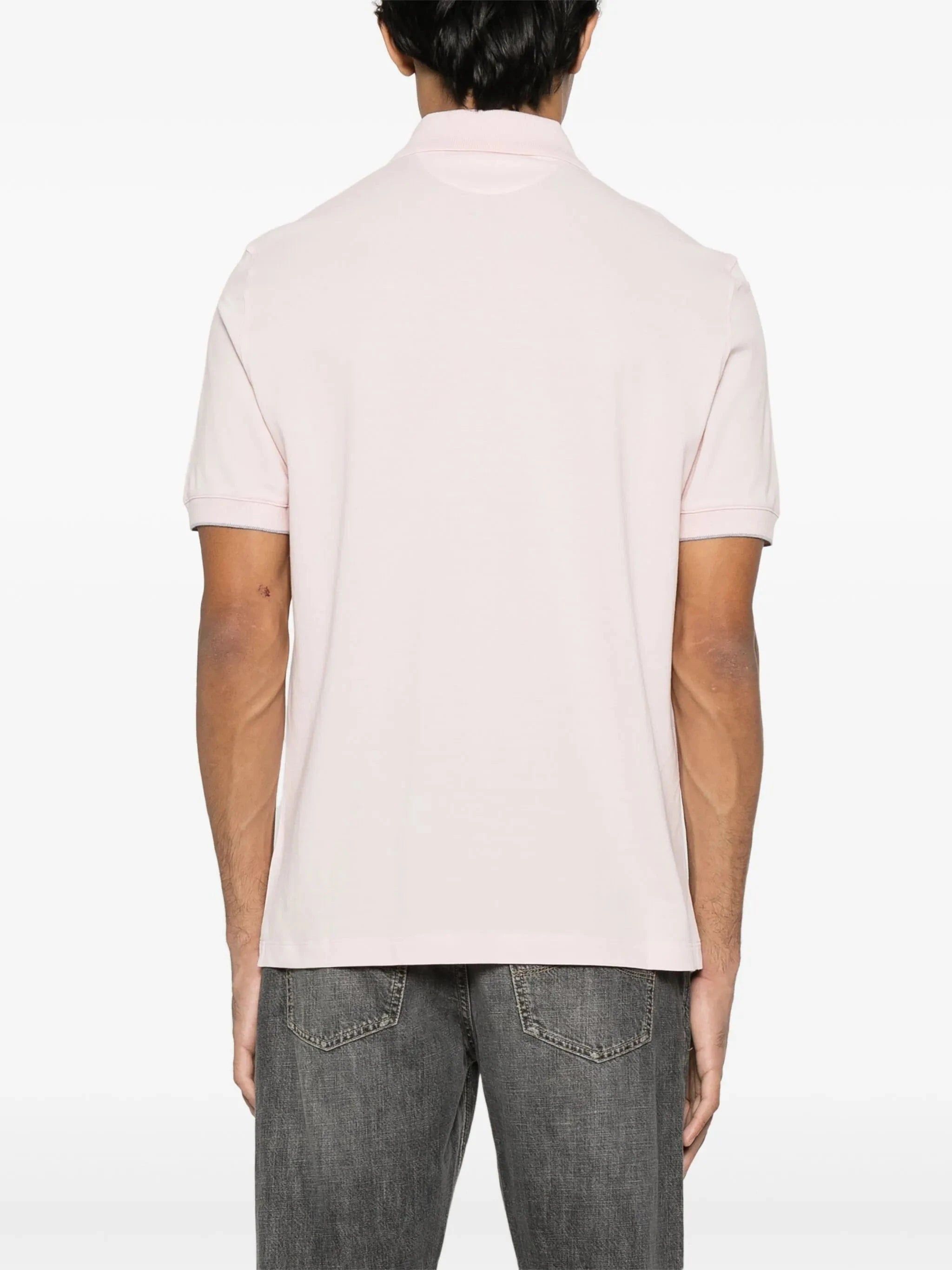 Brunello Cucinelli Pink Cotton Logo Polo shirt