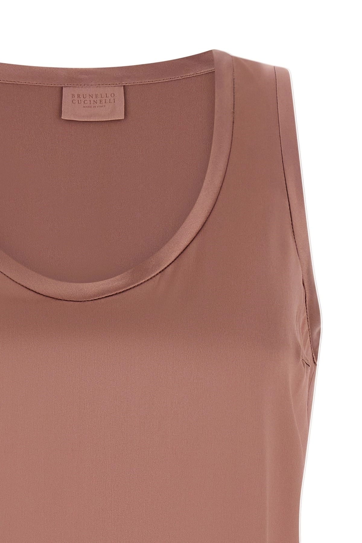 Brunello Cucinelli Brunello Cucinelli Pink Flared Silk Satin Top