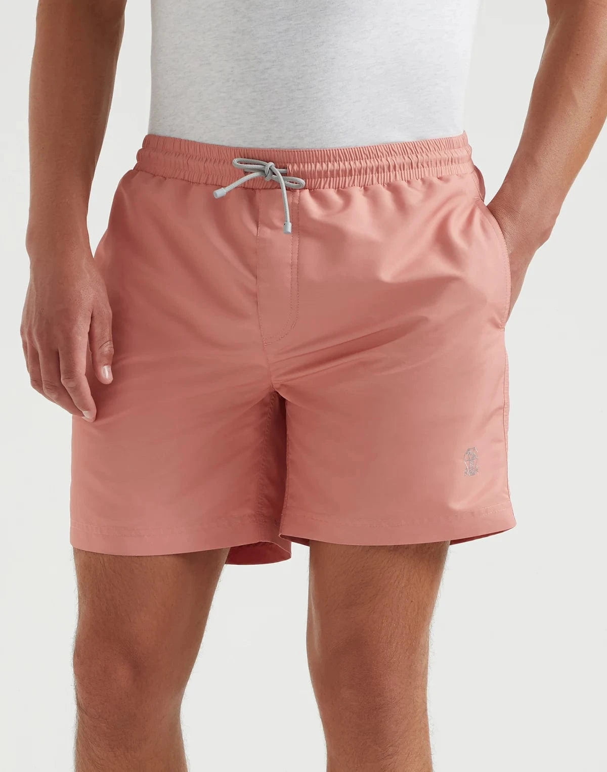 Brunello Cucinelli Pink Logo Swim Shorts