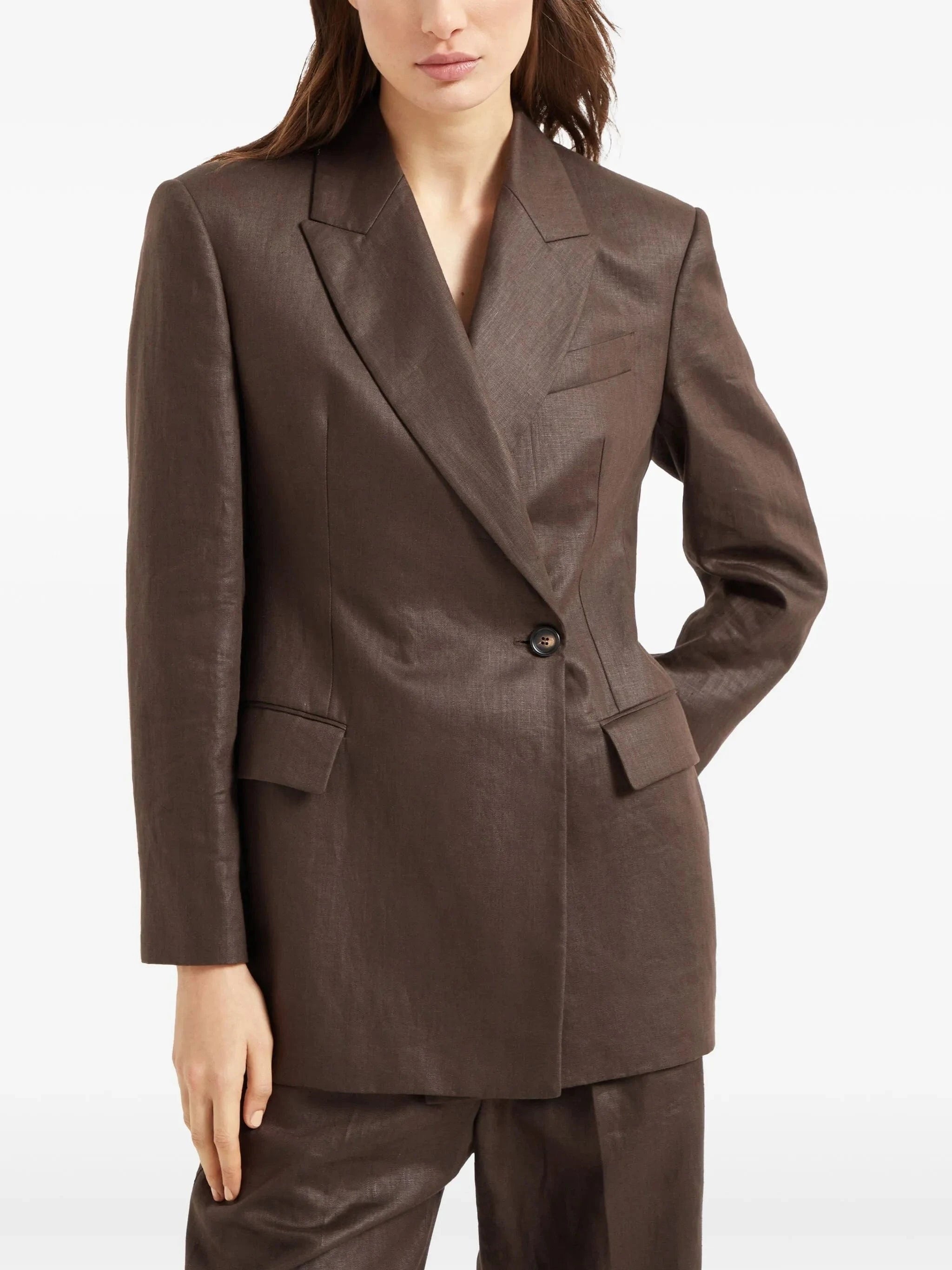 Brunello Cucinelli Polished Monili-Embellished Twill Blazer