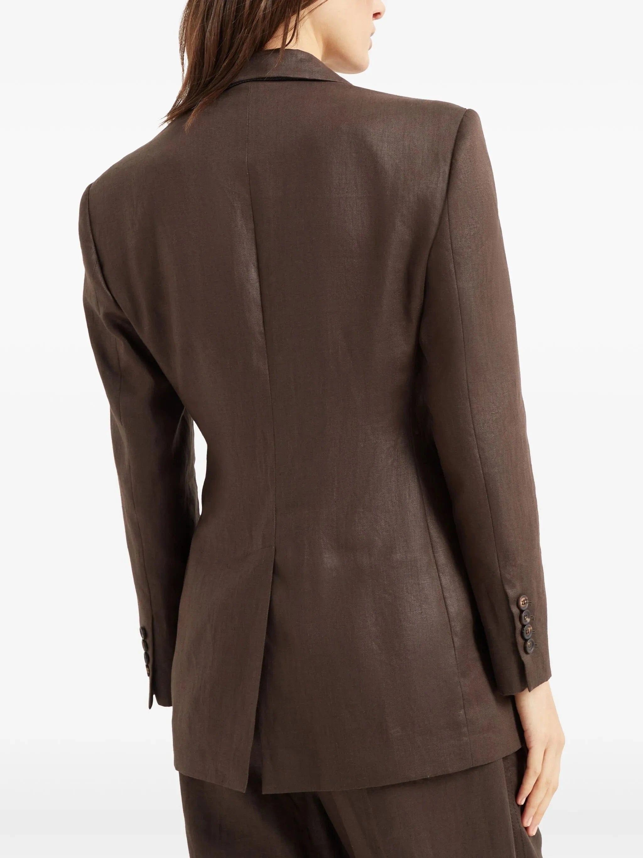 Brunello Cucinelli Polished Monili-Embellished Twill Blazer