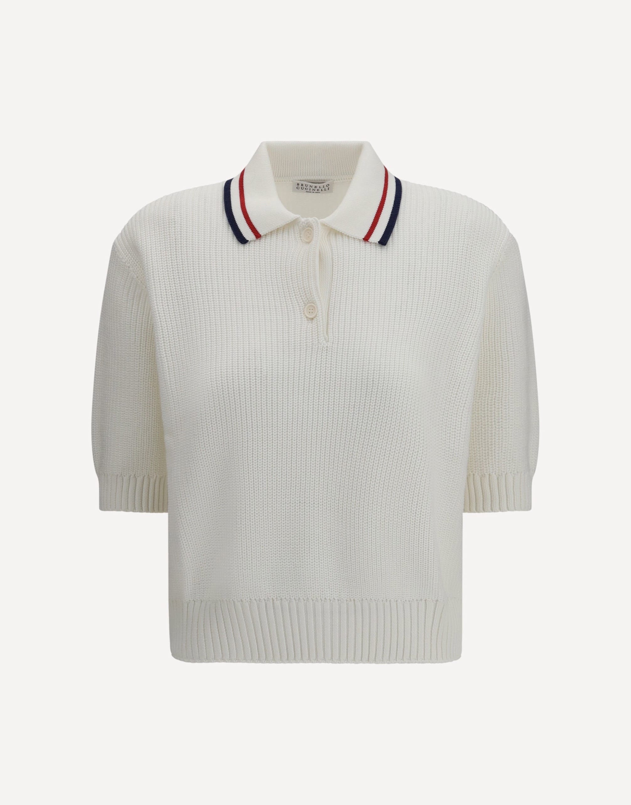 Brunello Cucinelli Polo In Cotton English Rib Knit