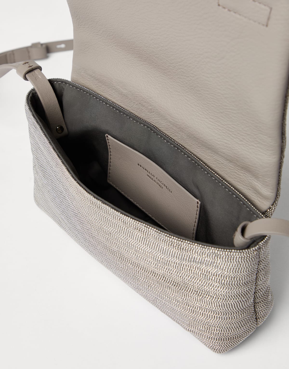 Brunello Cucinelli Precious Flap Leather Shoulder Bag