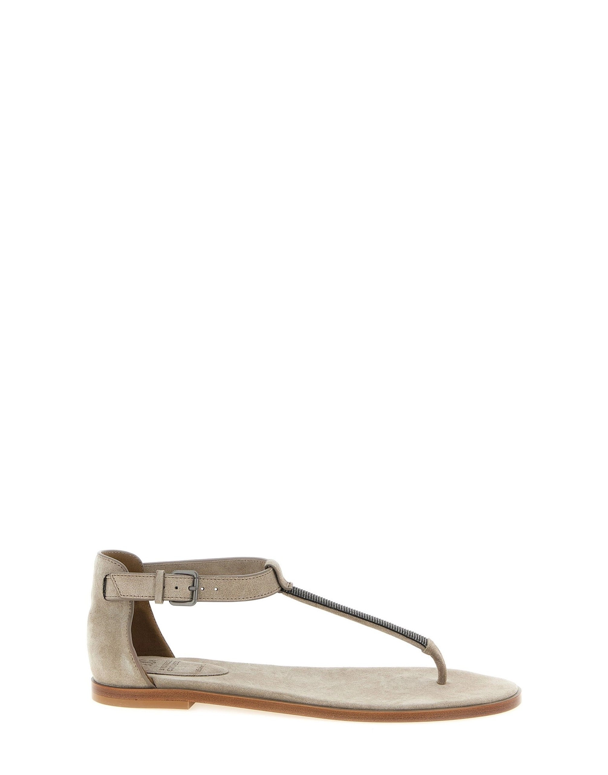 Brunello Cucinelli Precious Strap T-Strap Sandals