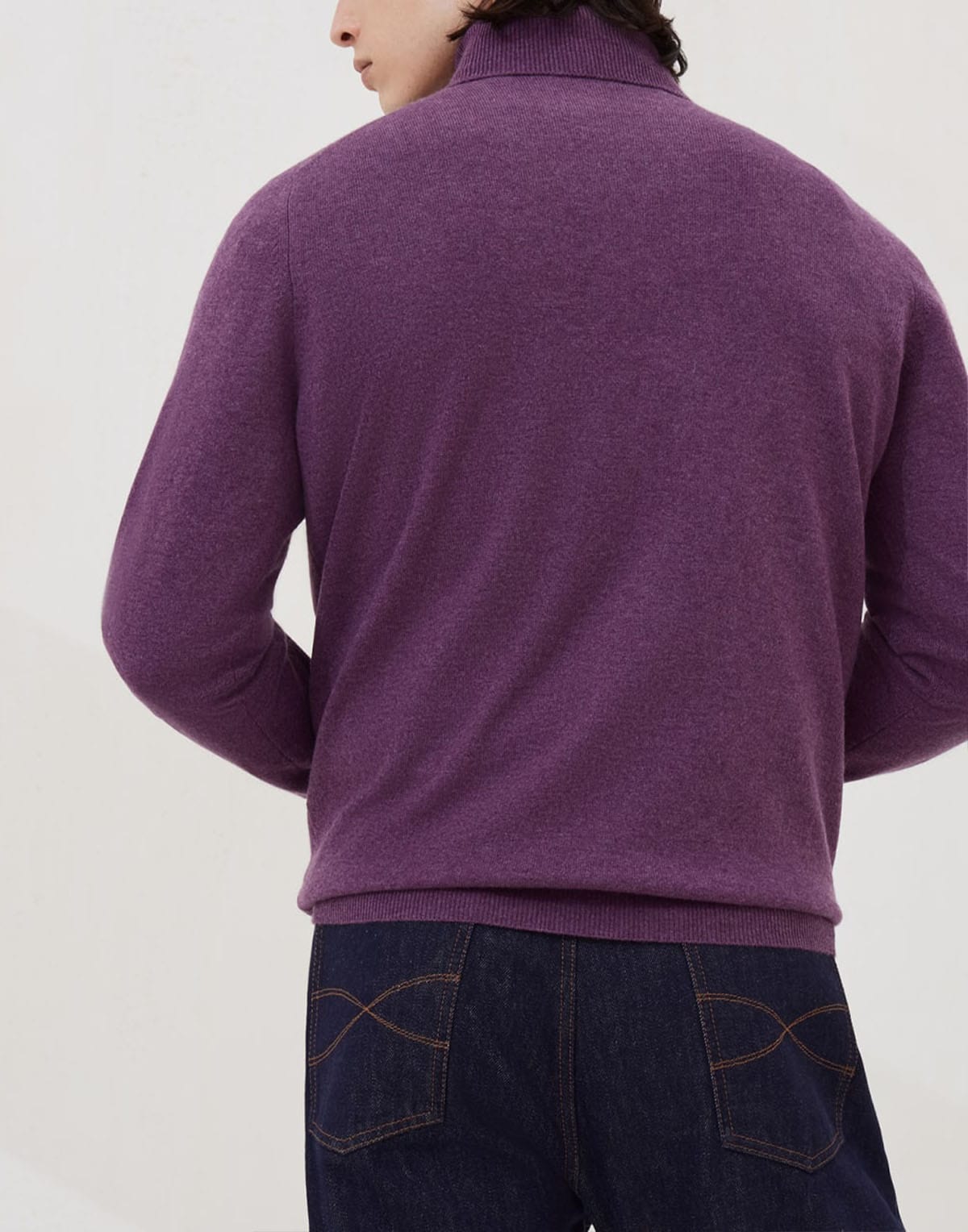 Brunello Cucinelli Purple Cashmere Turtleneck Sweater