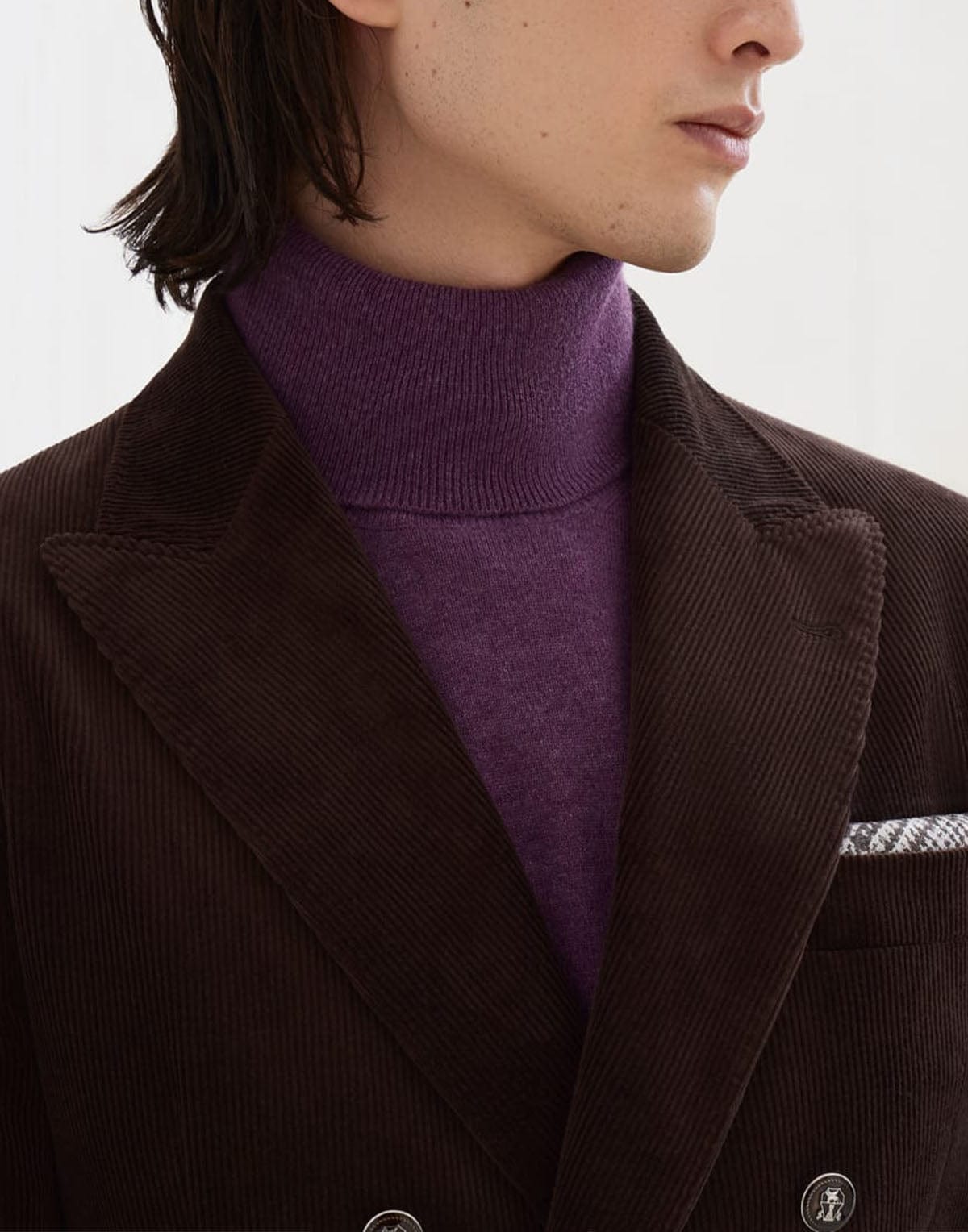 Brunello Cucinelli Purple Cashmere Turtleneck Sweater