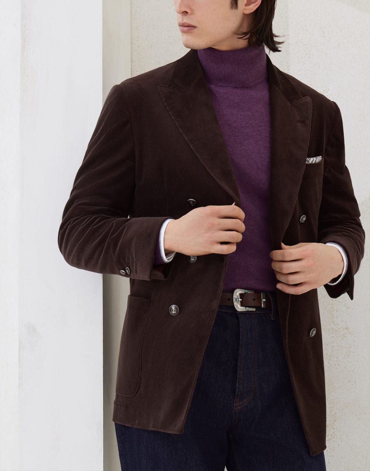 Brunello Cucinelli Purple Cashmere Turtleneck Sweater