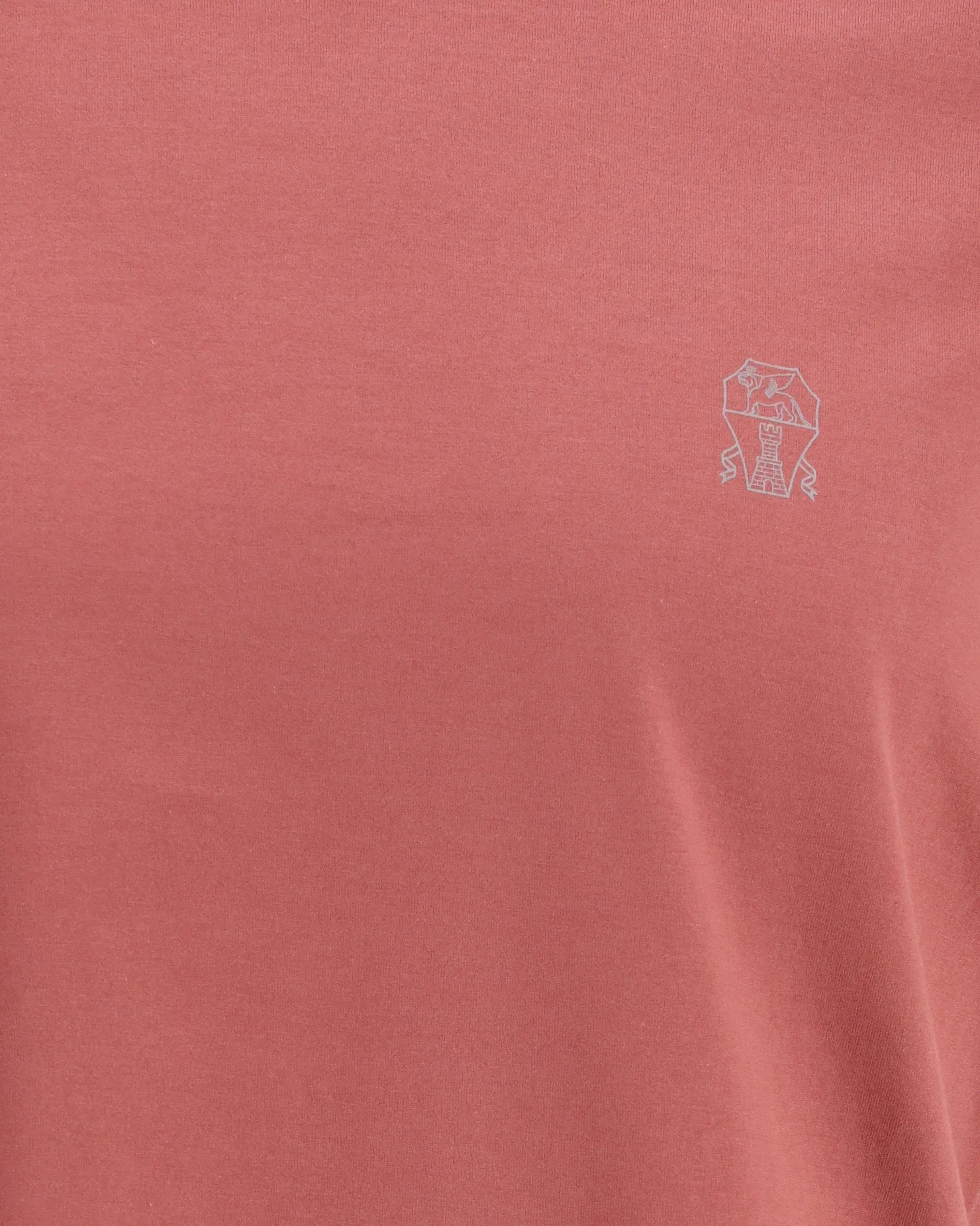 Brunello Cucinelli Red Cotton Jersey Logo T-Shirt