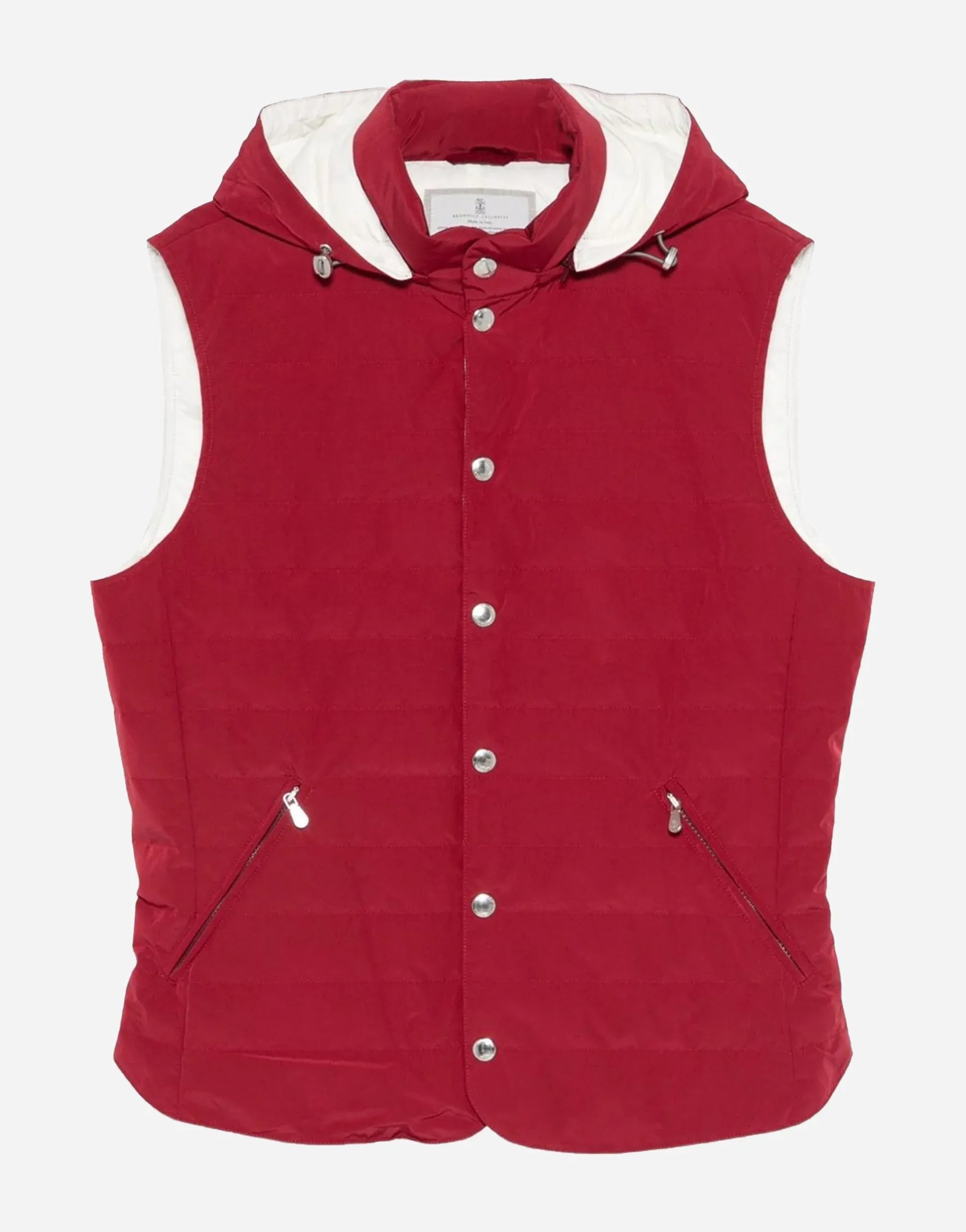 Brunello Cucinelli Red Hooded Down Vest