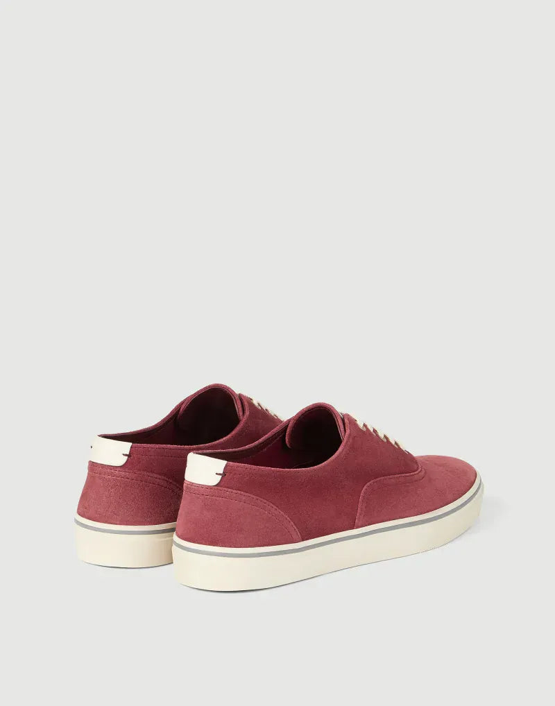 Brunello Cucinelli Red Reversed Leather Sneakers
