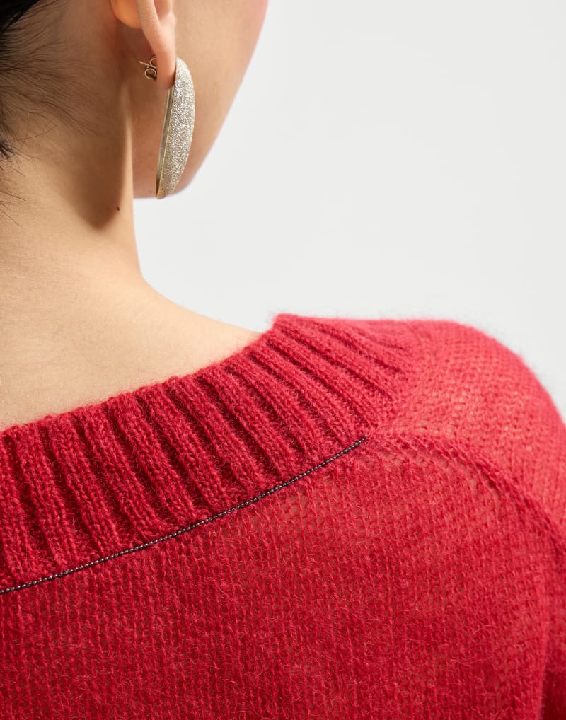 Brunello Cucinelli Red Wool and Mohair Sweater