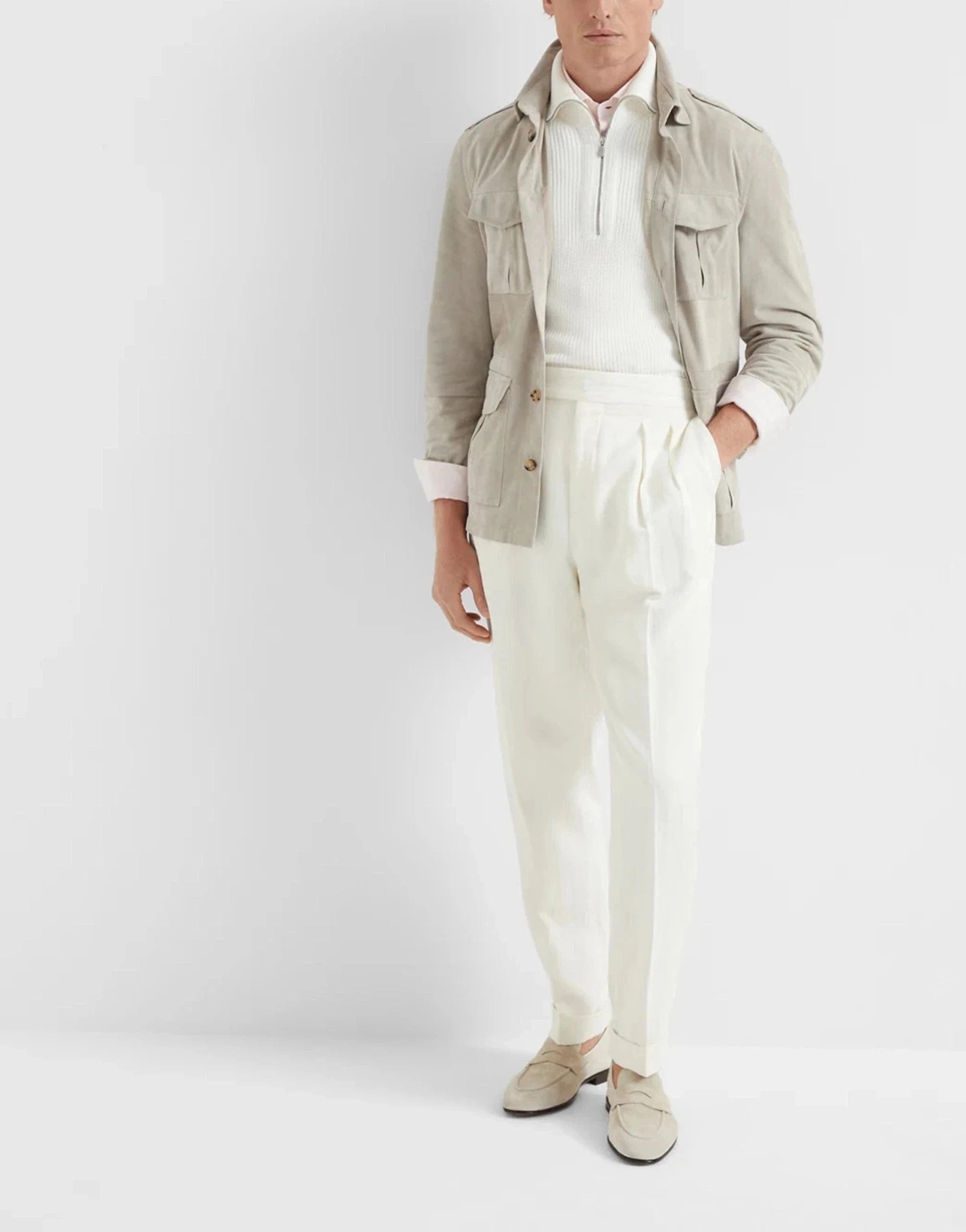 Brunello Cucinelli Rib Half-Zip Sweater Vest