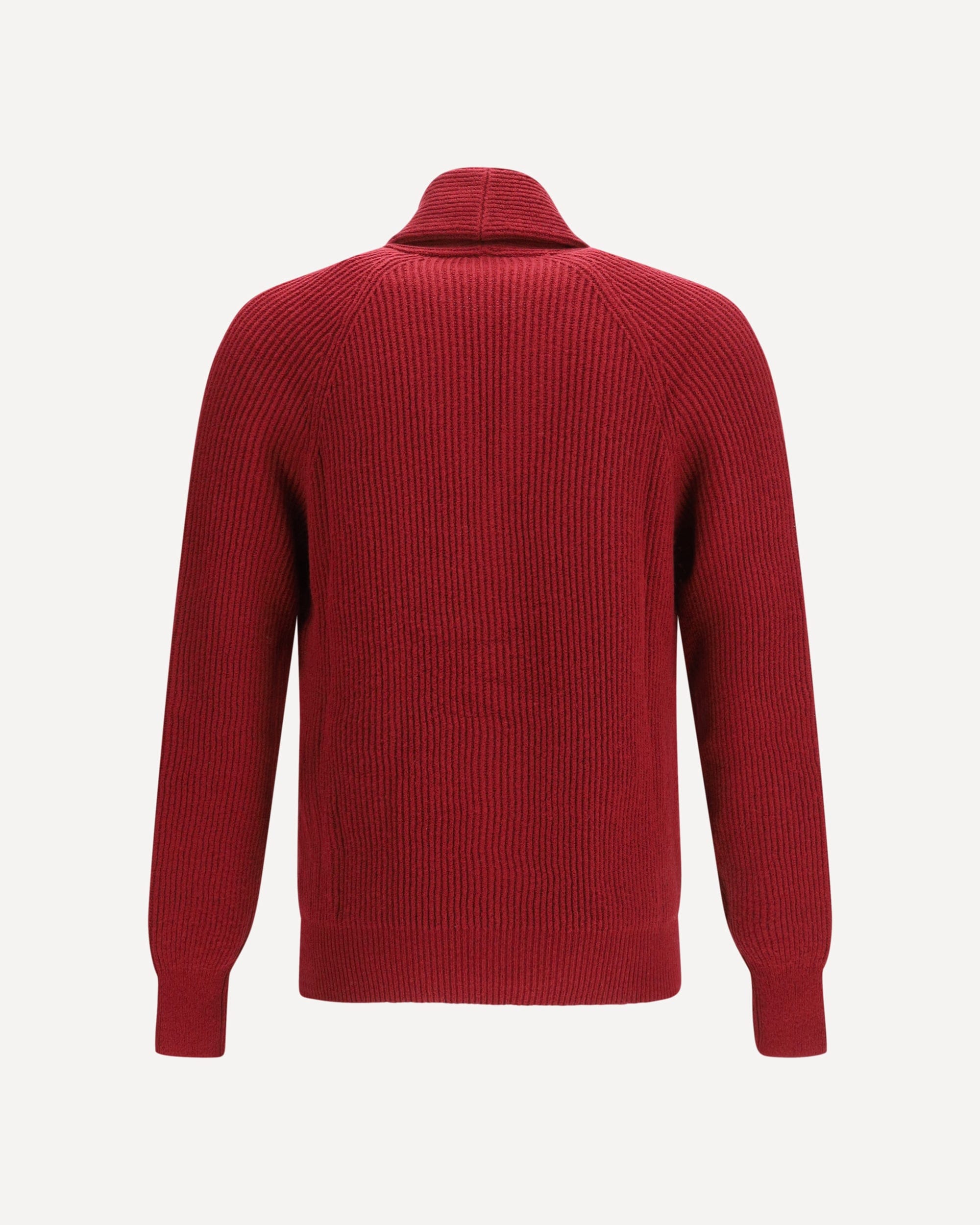 Ribbed Cotton Cardigan With Shawl Lapel - alternate view