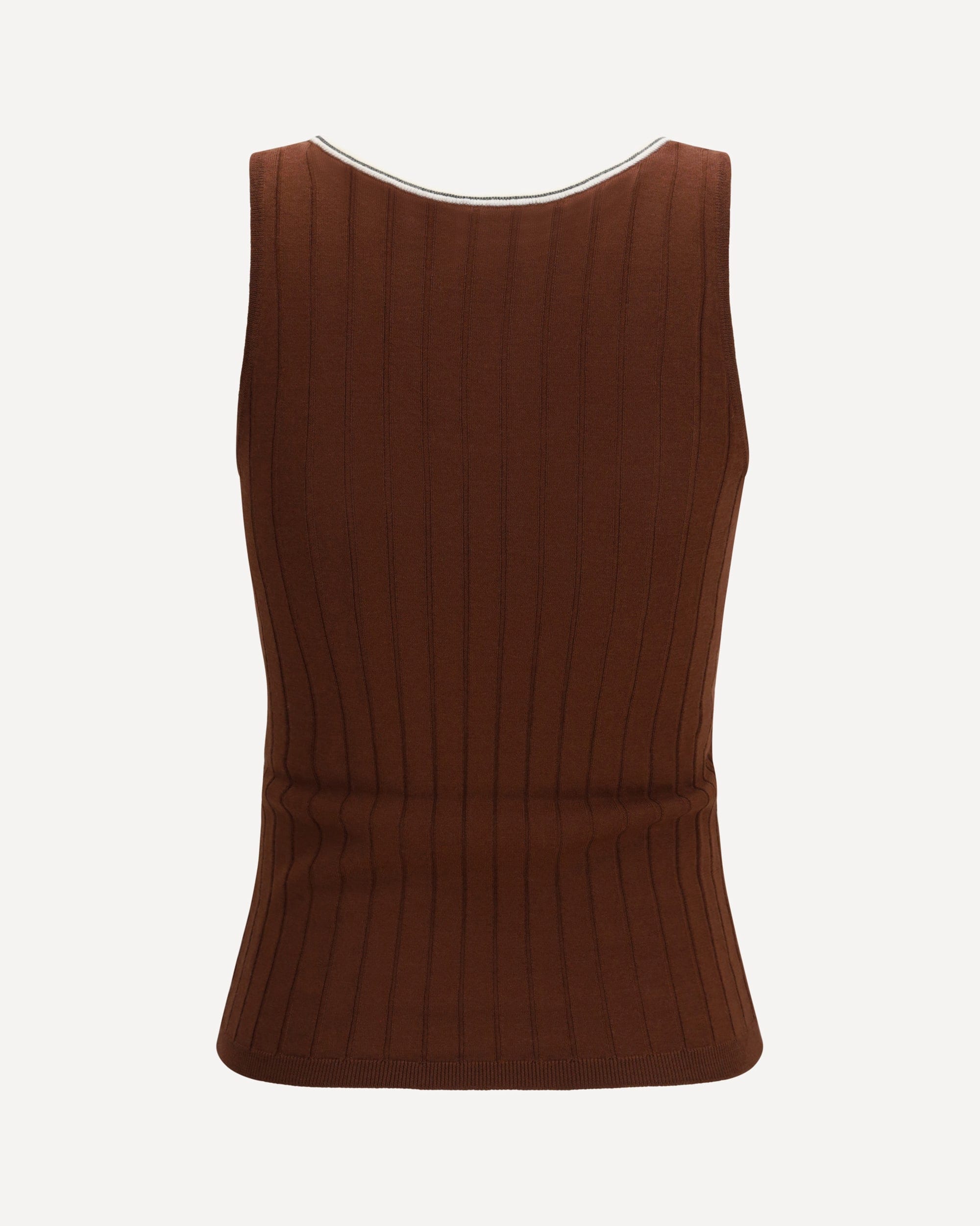 Brunello Cucinelli Top smanicato in jersey a coste - alternate view