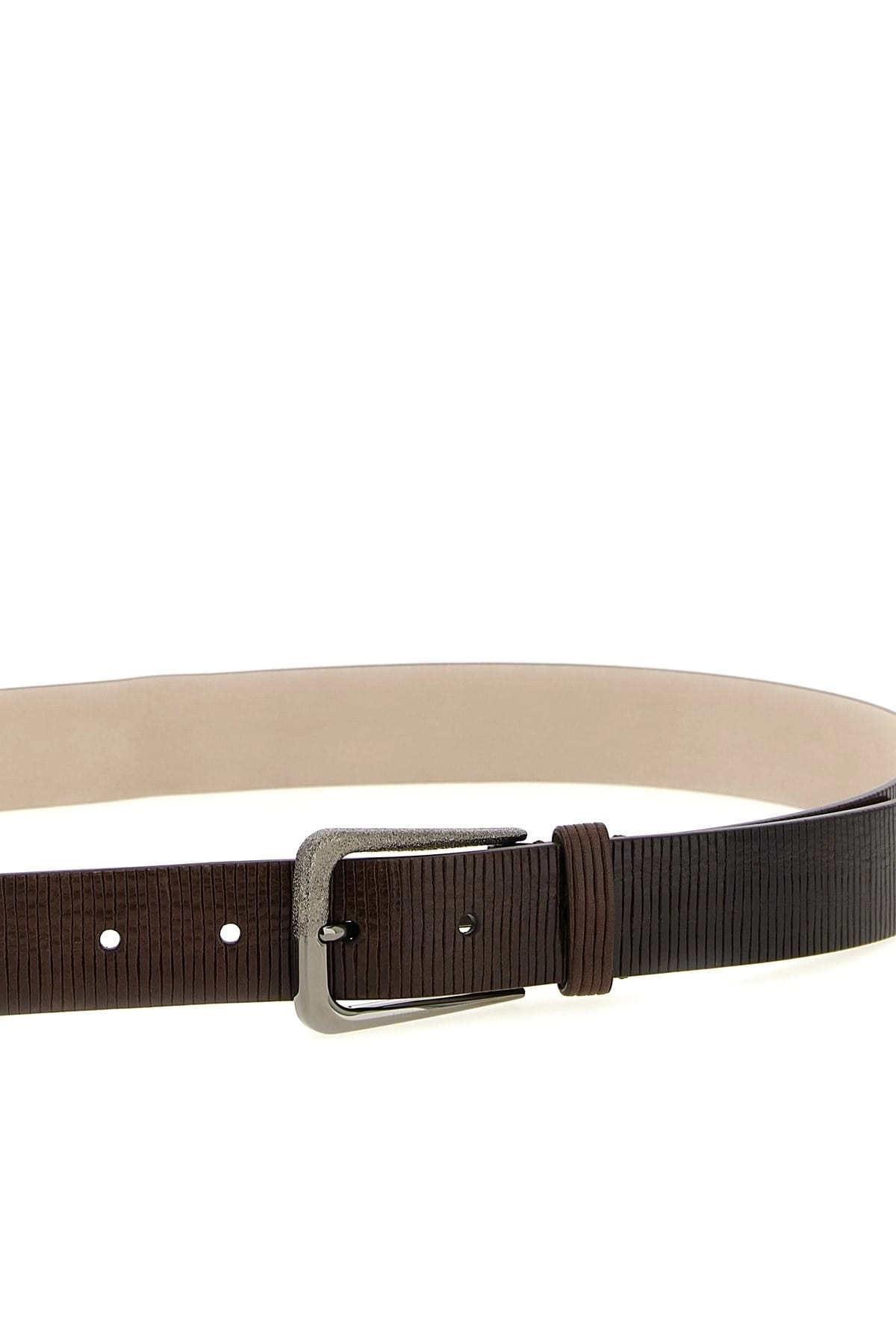 Brunello Cucinelli Brunello Cucinelli Ribbed Leather Belt