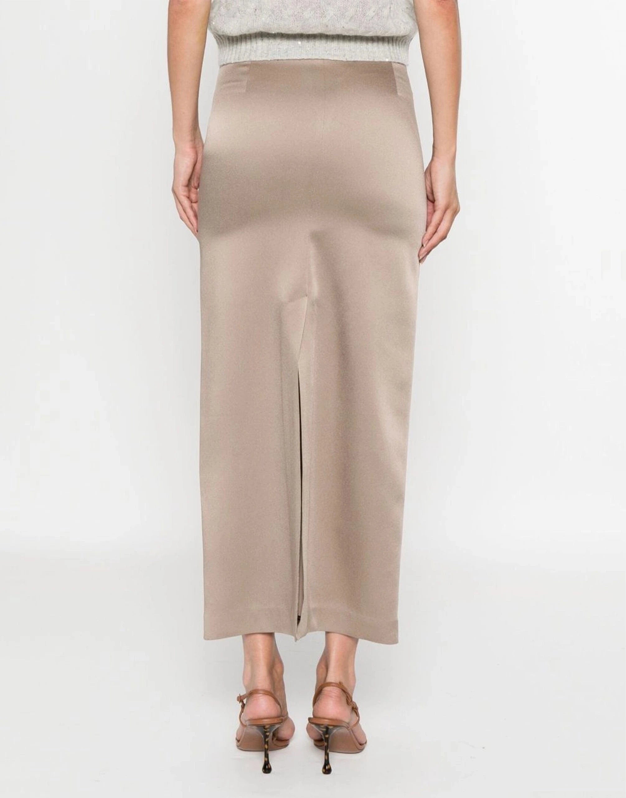 Brunello Cucinelli Satin Midi Skirt