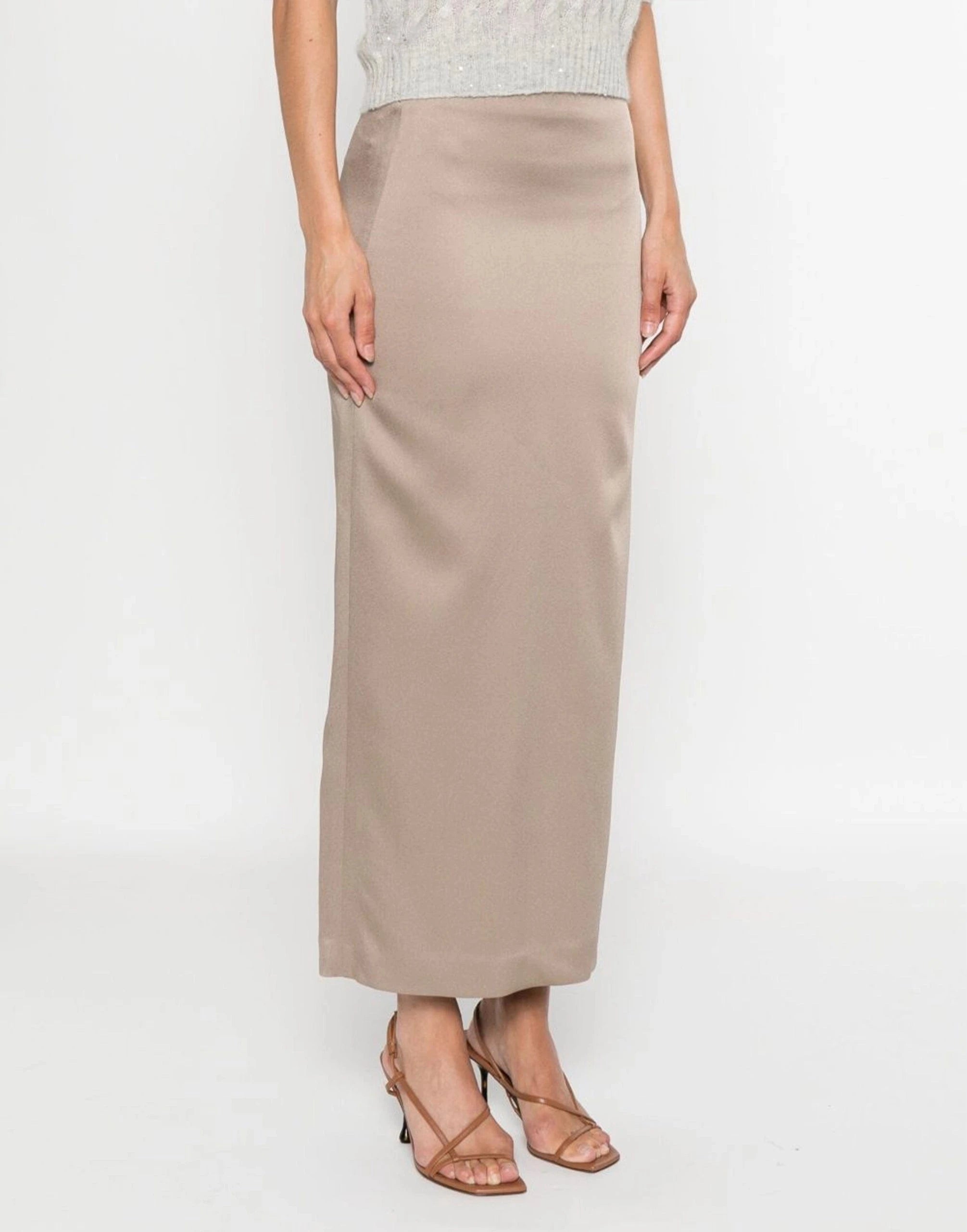 Brunello Cucinelli Satin Midi Skirt