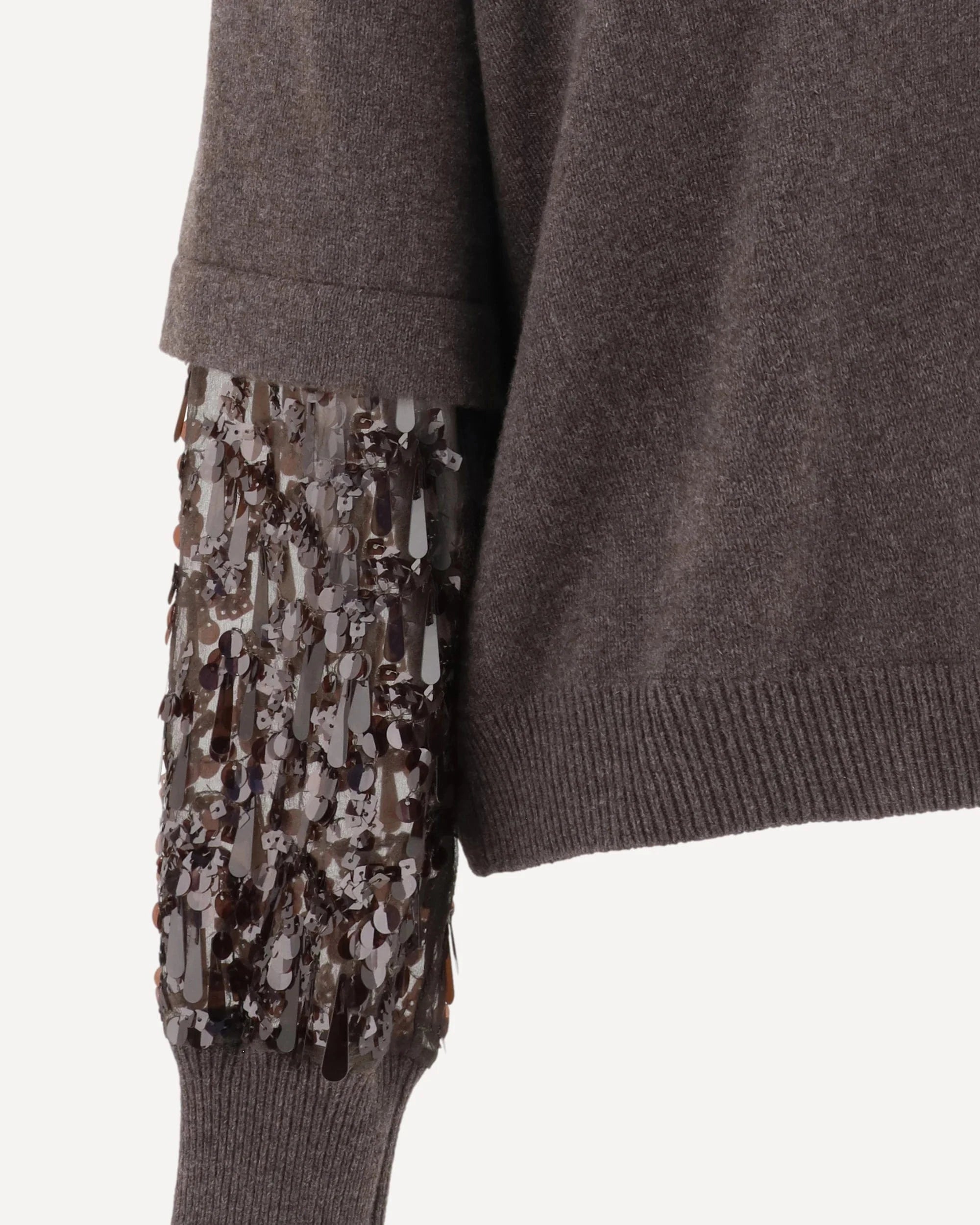 Brunello Cucinelli Sequin-Embellished Sleeve Sweater