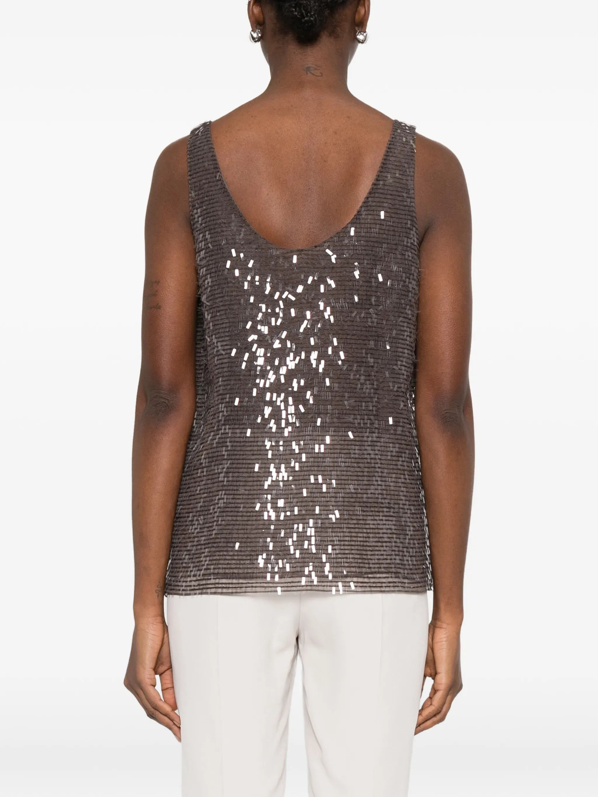 Brunello Cucinelli Sequin-Embellished Top