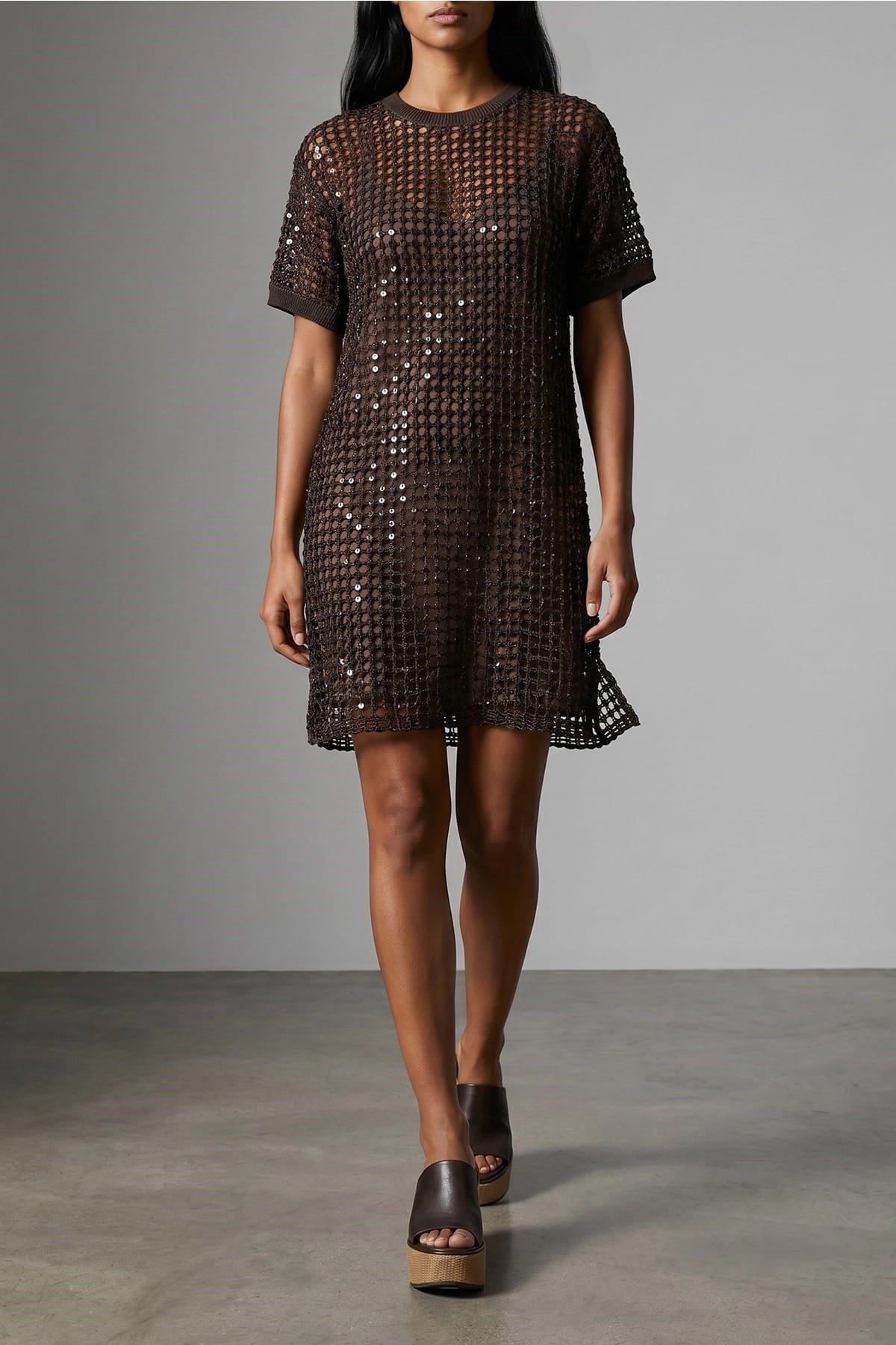 Brunello Cucinelli Brunello Cucinelli Sequin Mesh Mini Dress
