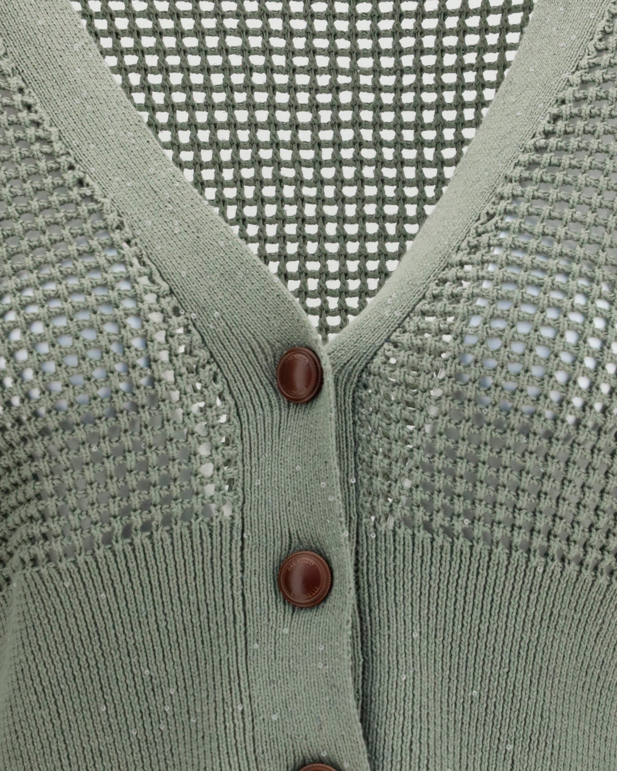 Brunello Cucinelli Sequined Mesh Cardigan