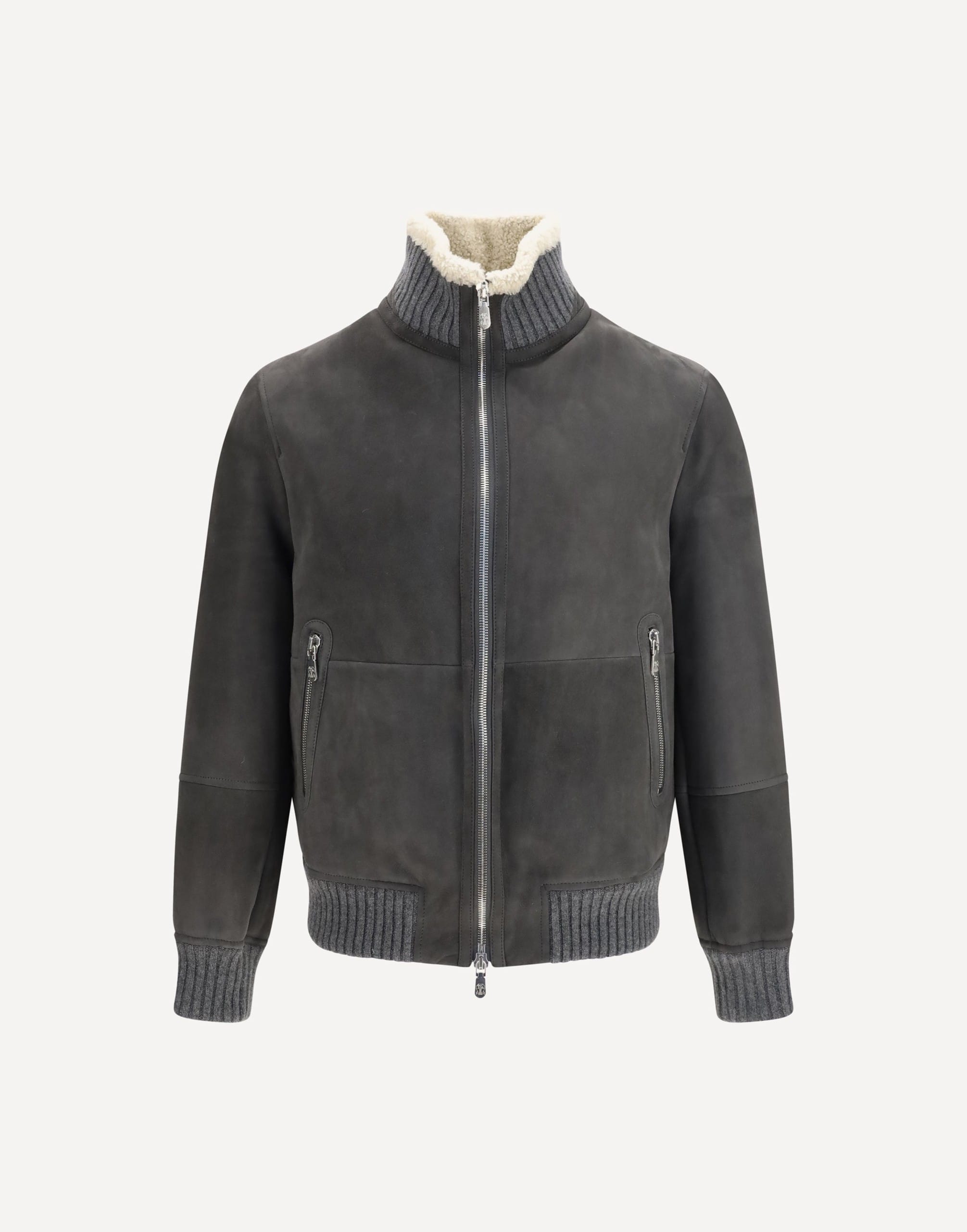 Giacca in shearling con zip Brunello Cucinelli