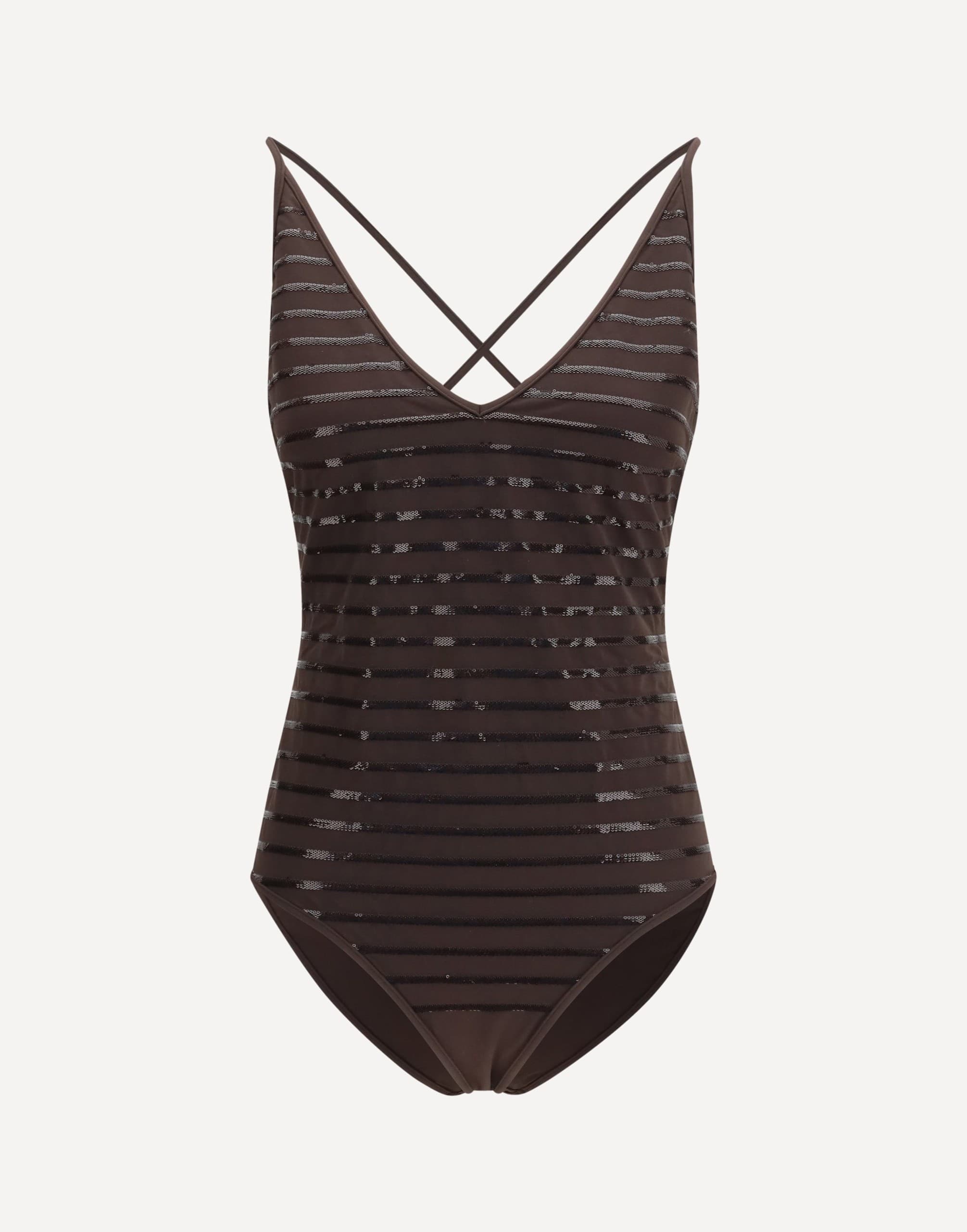 Brunello Cucinelli Brunello Cucinelli Shimmering Striped One-Piece Swimsuit