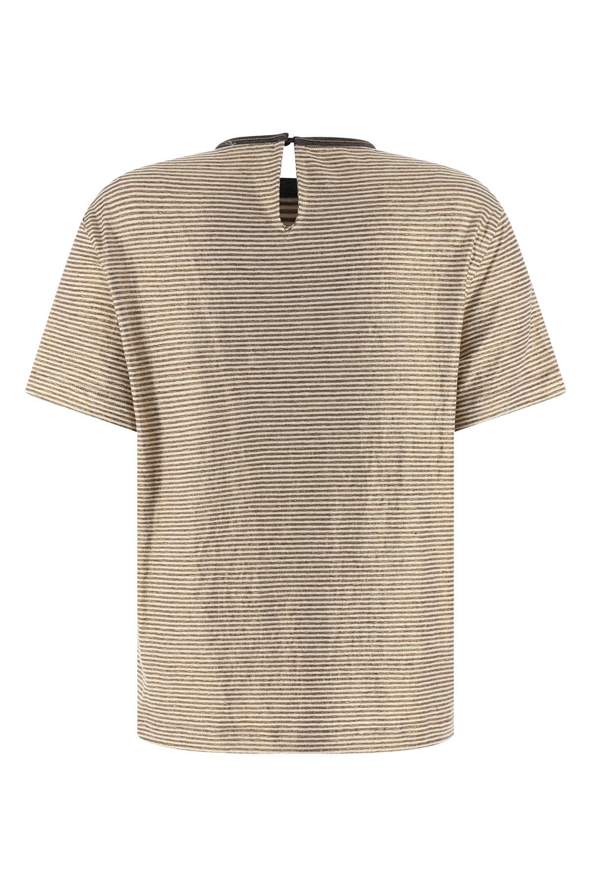 Brunello Cucinelli Brunello Cucinelli Shiny Collar Detail T-Shirt