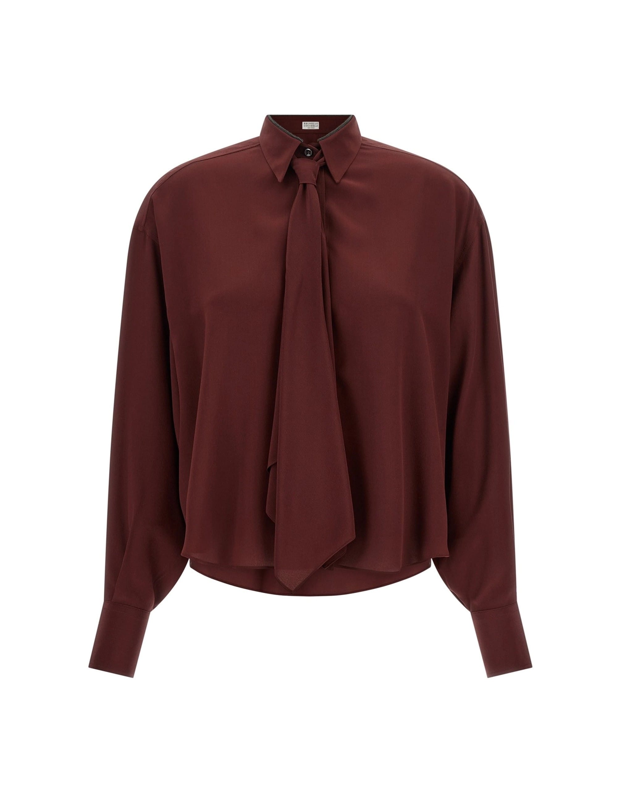 Brunello Cucinelli Brunello Cucinelli Shiny Collar Silk Shirt
