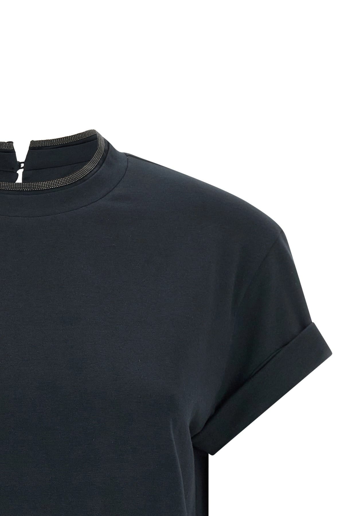 Brunello Cucinelli Brunello Cucinelli Shiny Collar T-Shirt