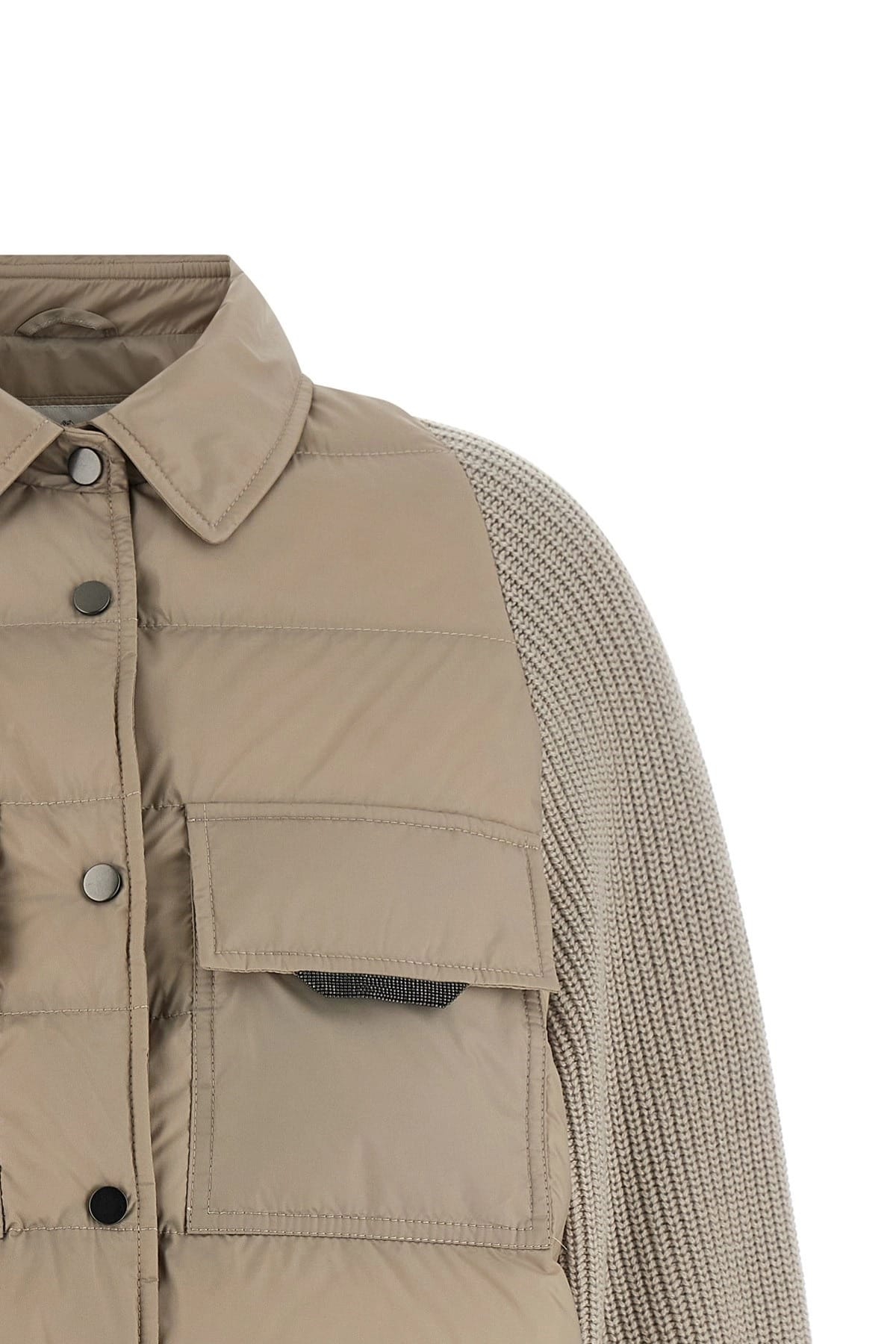 Brunello Cucinelli Brunello Cucinelli Shiny Flap Detail Down Jacket