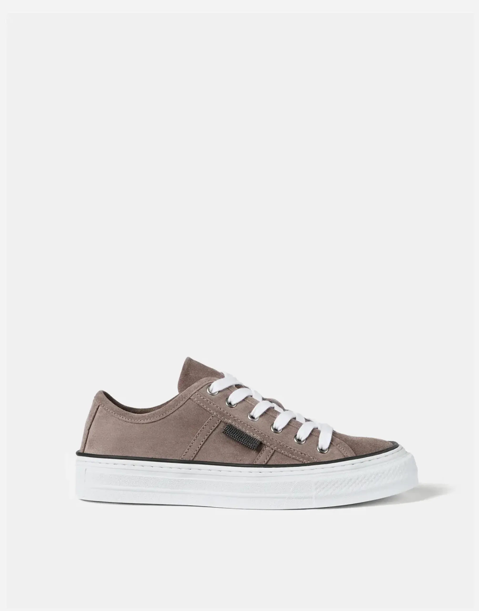 Brunello Cucinelli Shiny Tab braune Wildleder-Sneakers