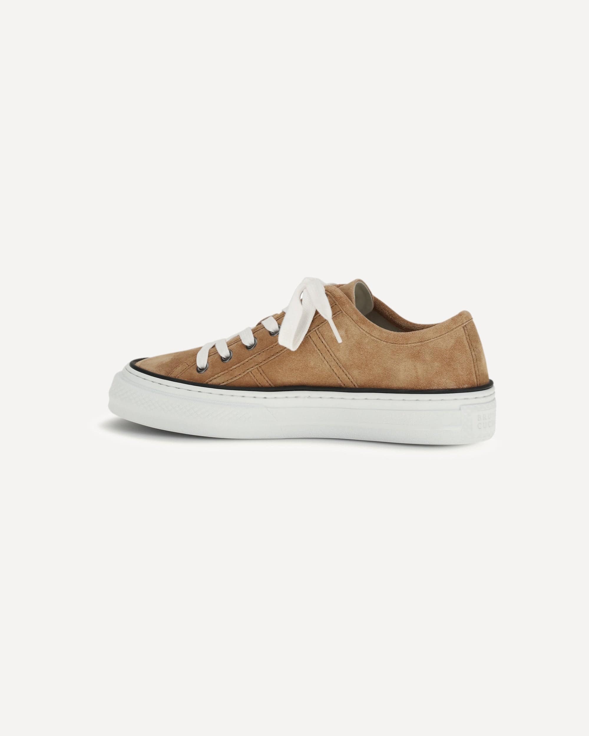 Brunello Cucinelli Shiny Tab Suede Sneakers