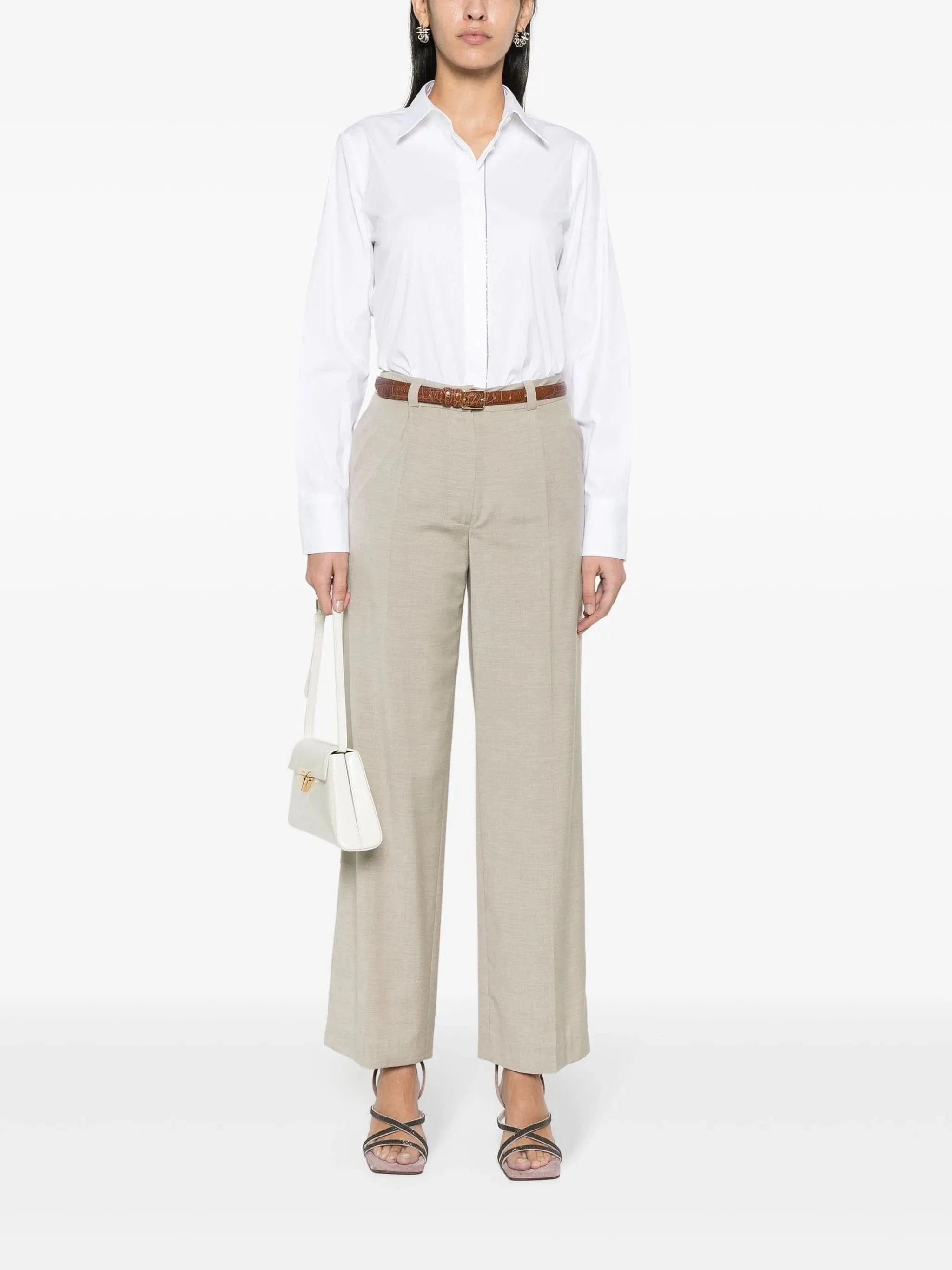 Brunello Cucinelli Shiny Trim Beaded Poplin Shirt