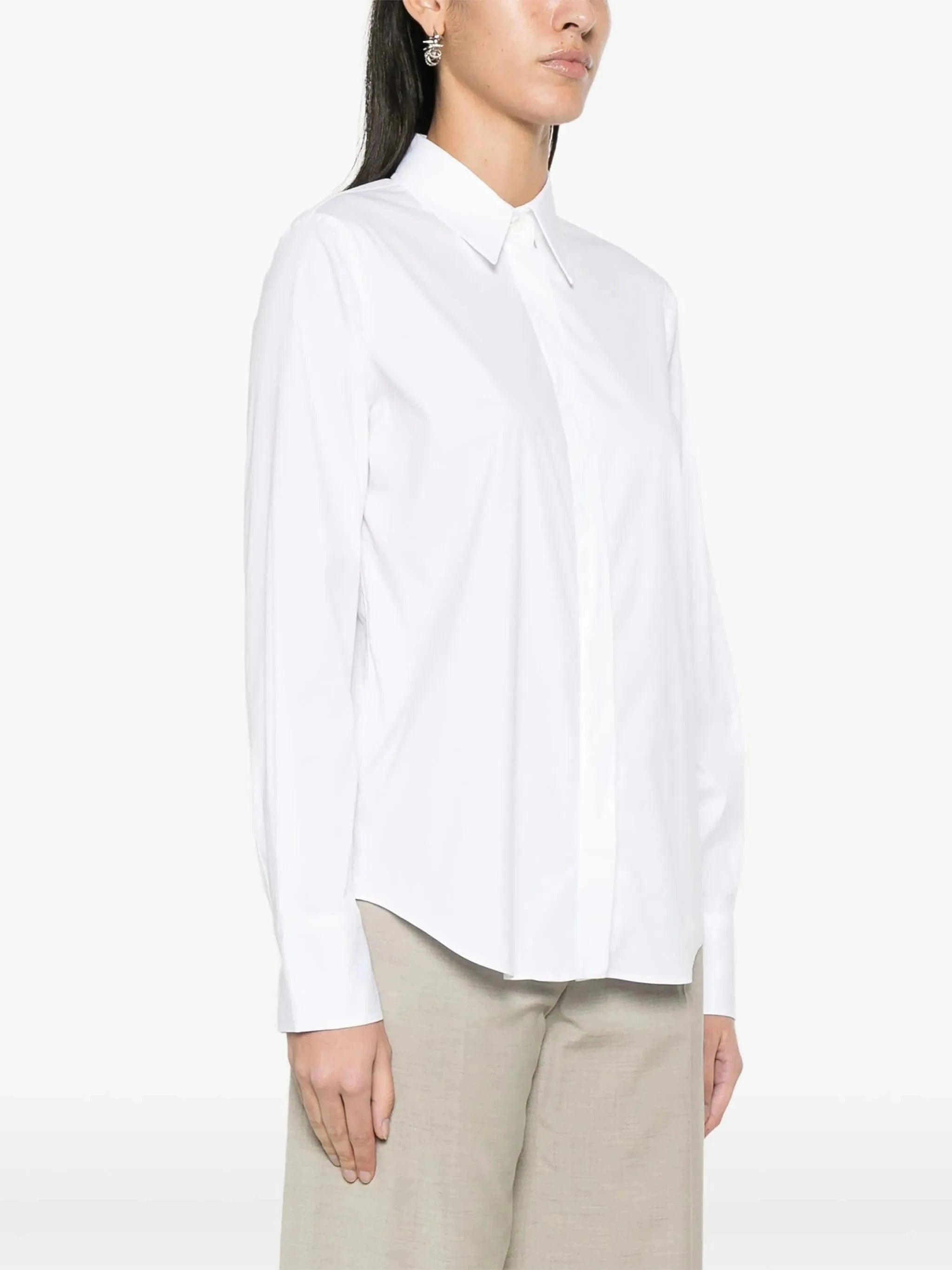 Brunello Cucinelli Shiny Trim Beaded Poplin Shirt