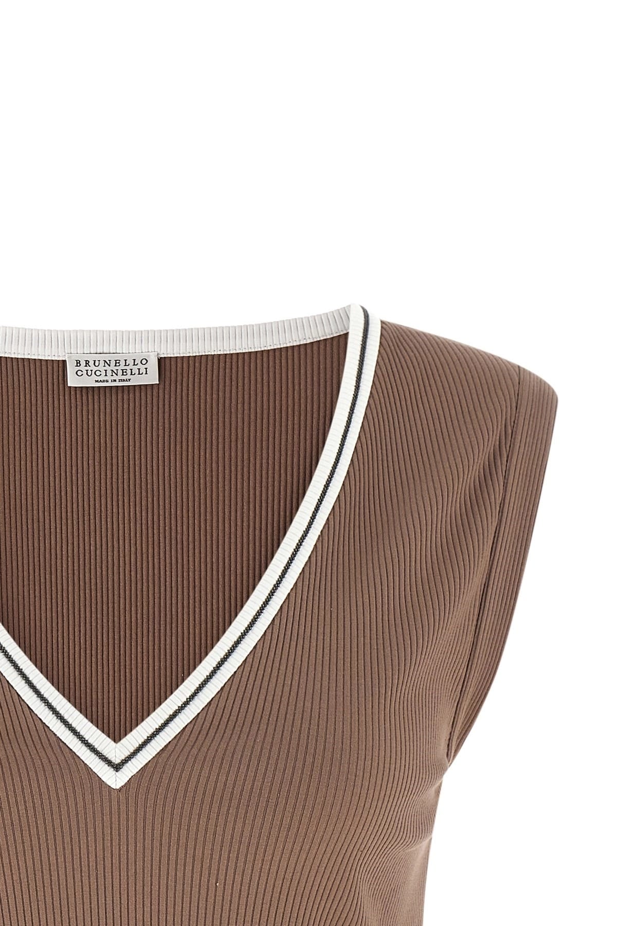 Brunello Cucinelli Brunello Cucinelli Shiny Trim Tank Top