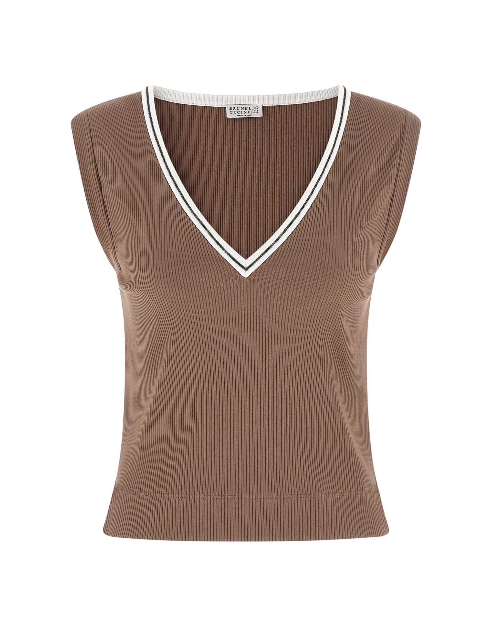 Brunello Cucinelli Brunello Cucinelli Shiny Trim Tank Top