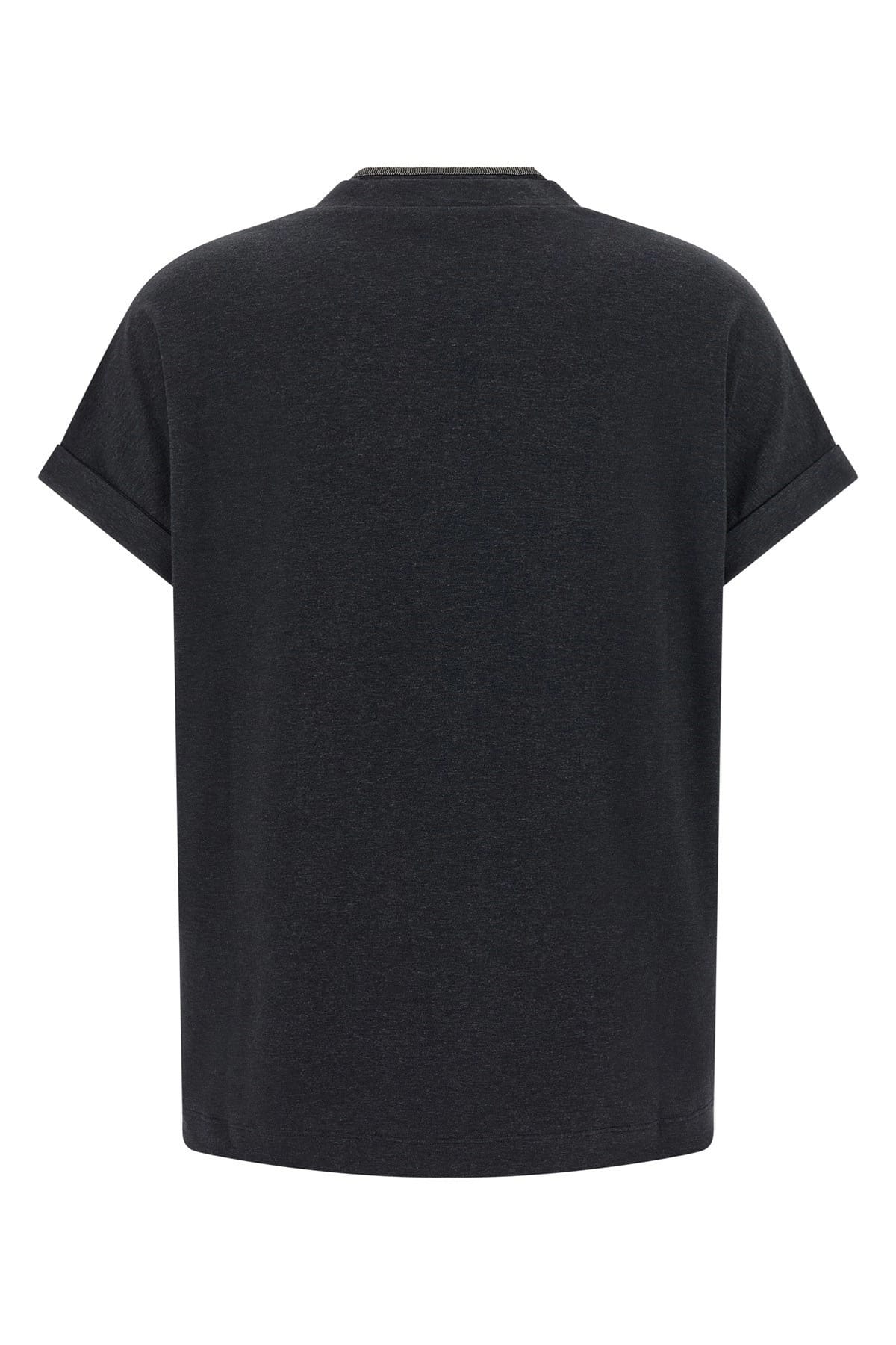Brunello Cucinelli Brunello Cucinelli Shiny Trims V-Neck T-Shirt